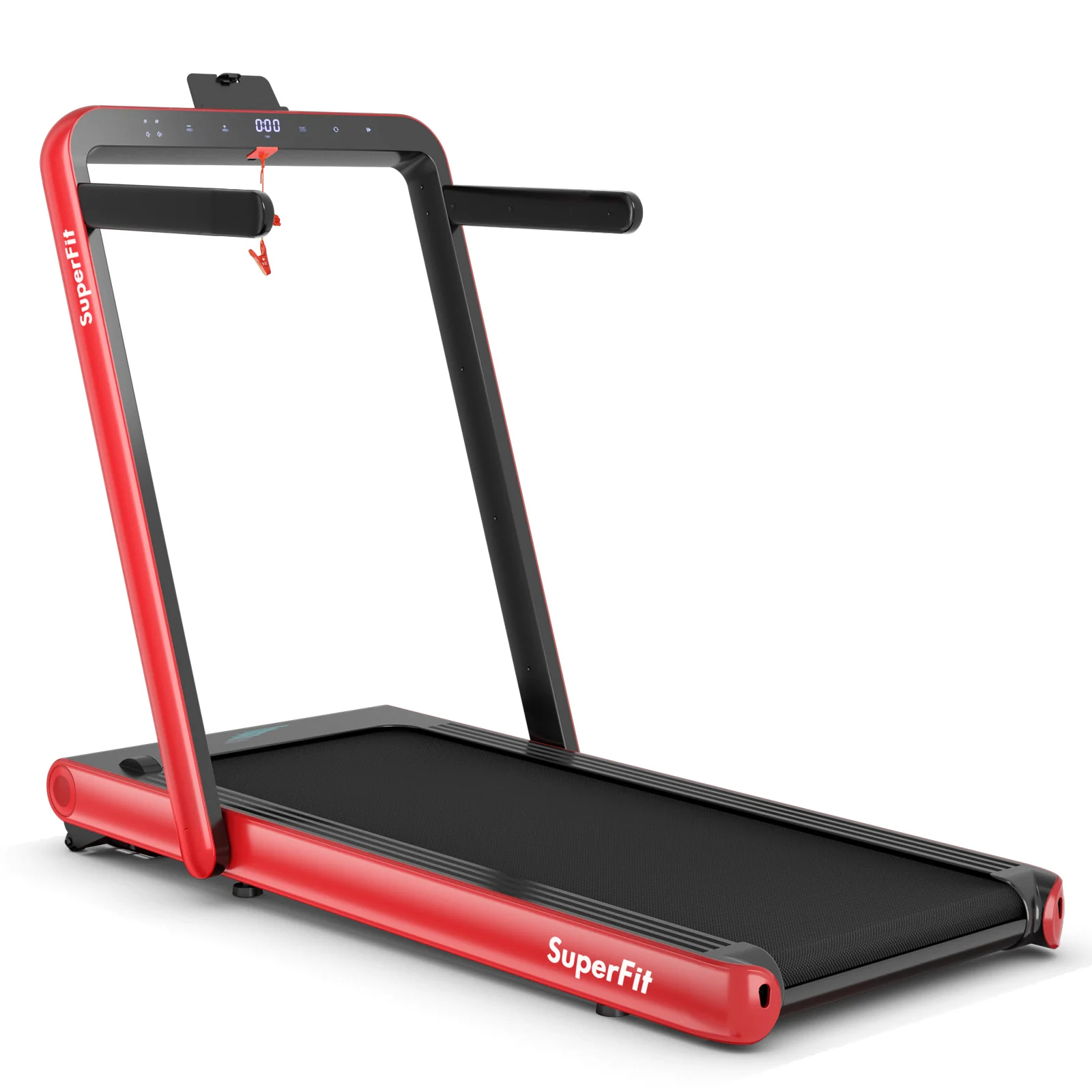 4.75HP 2 In 1 Folding Treadmill, Remote APP Control, Red