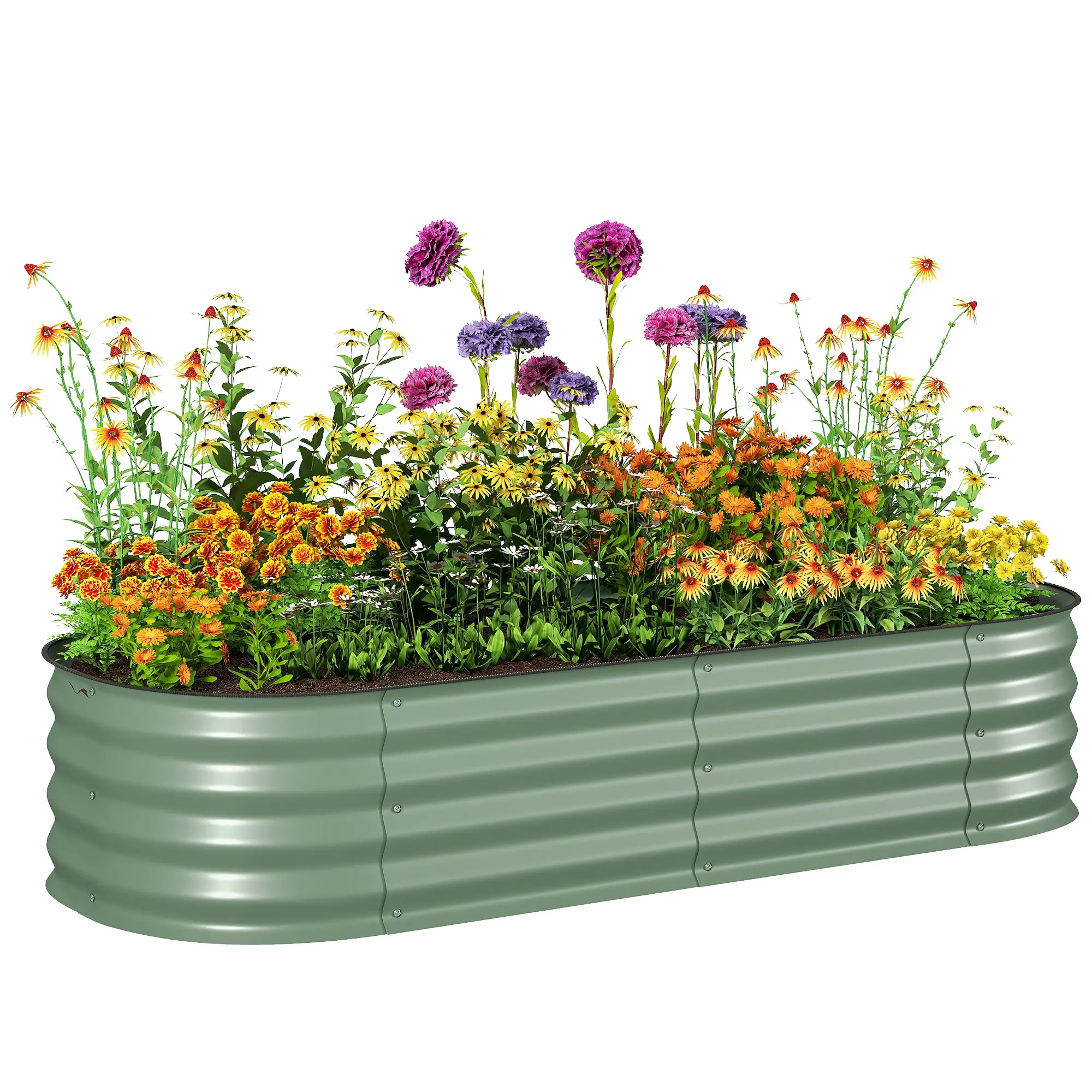 4.9 x 2 x 1ft Galvanized Raised Garden Bed Kit, Metal Planter Box, Green - Image 11