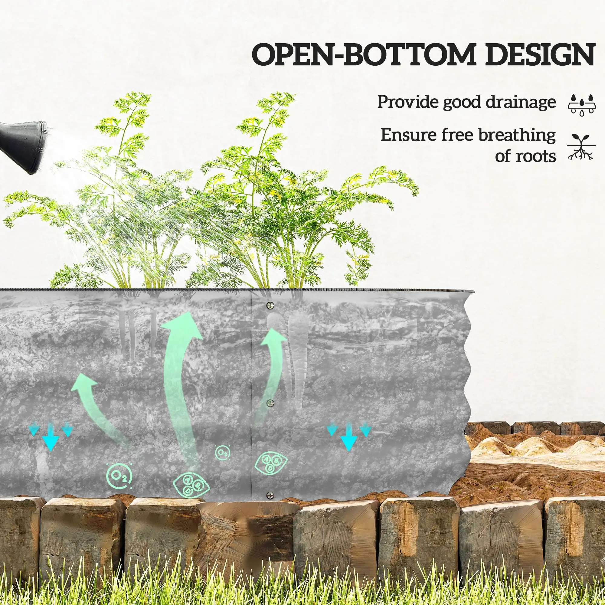 4.9 x 2 x 1ft Galvanized Raised Garden Bed, Metal Planter Box, Silver - Image 5