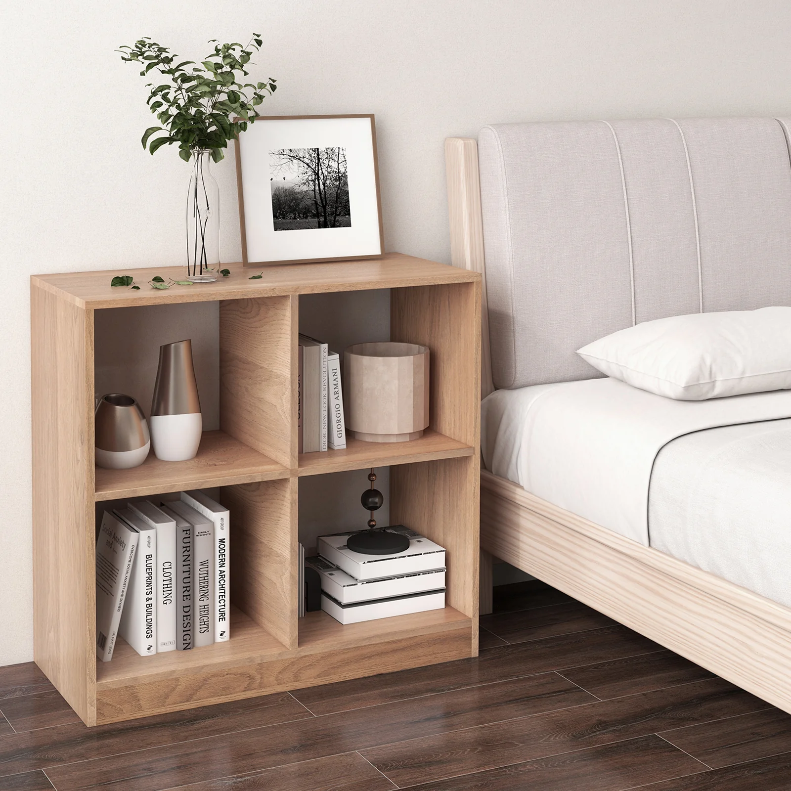 4-Cube Kids Bookcase, Open Shelves, Natural - Image 10