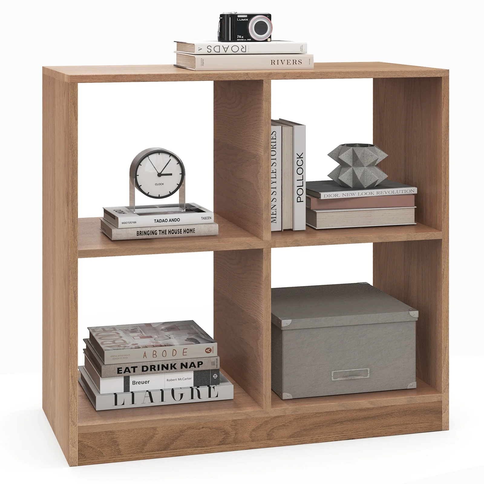 4-Cube Kids Bookcase, Open Shelves, Natural - Image 5