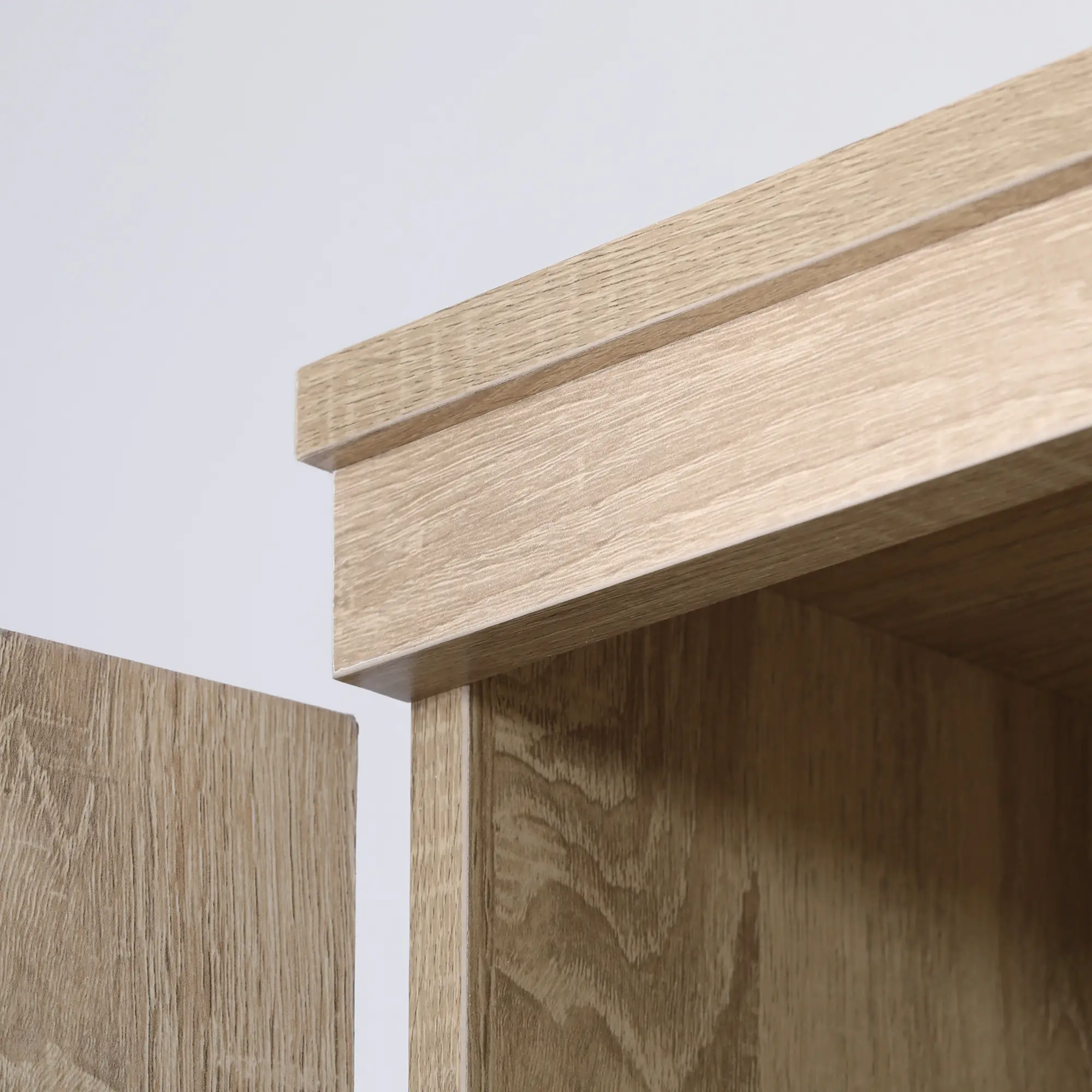4-Door Storage Cabinet, Freestanding Pantry, Adjustable Shelves, 70", Natural - Image 11