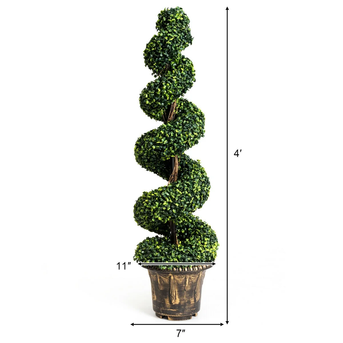 4 Feet Artificial Boxwood Spiral Tree, Green - Image 5