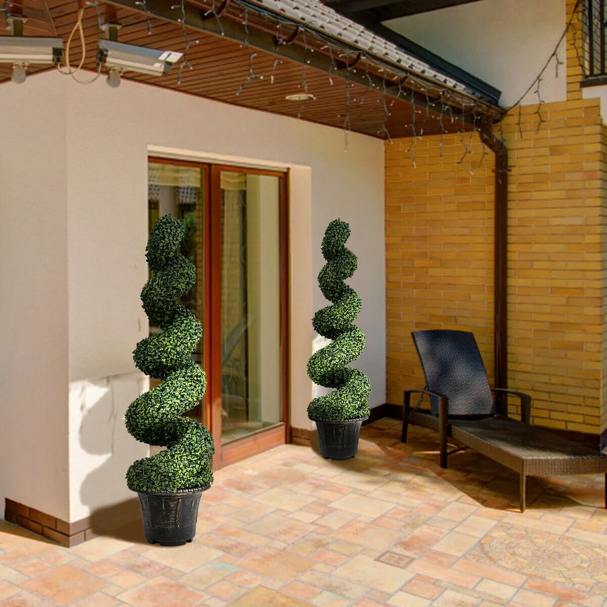 4 Feet Artificial Boxwood Spiral Tree, Green - Image 8