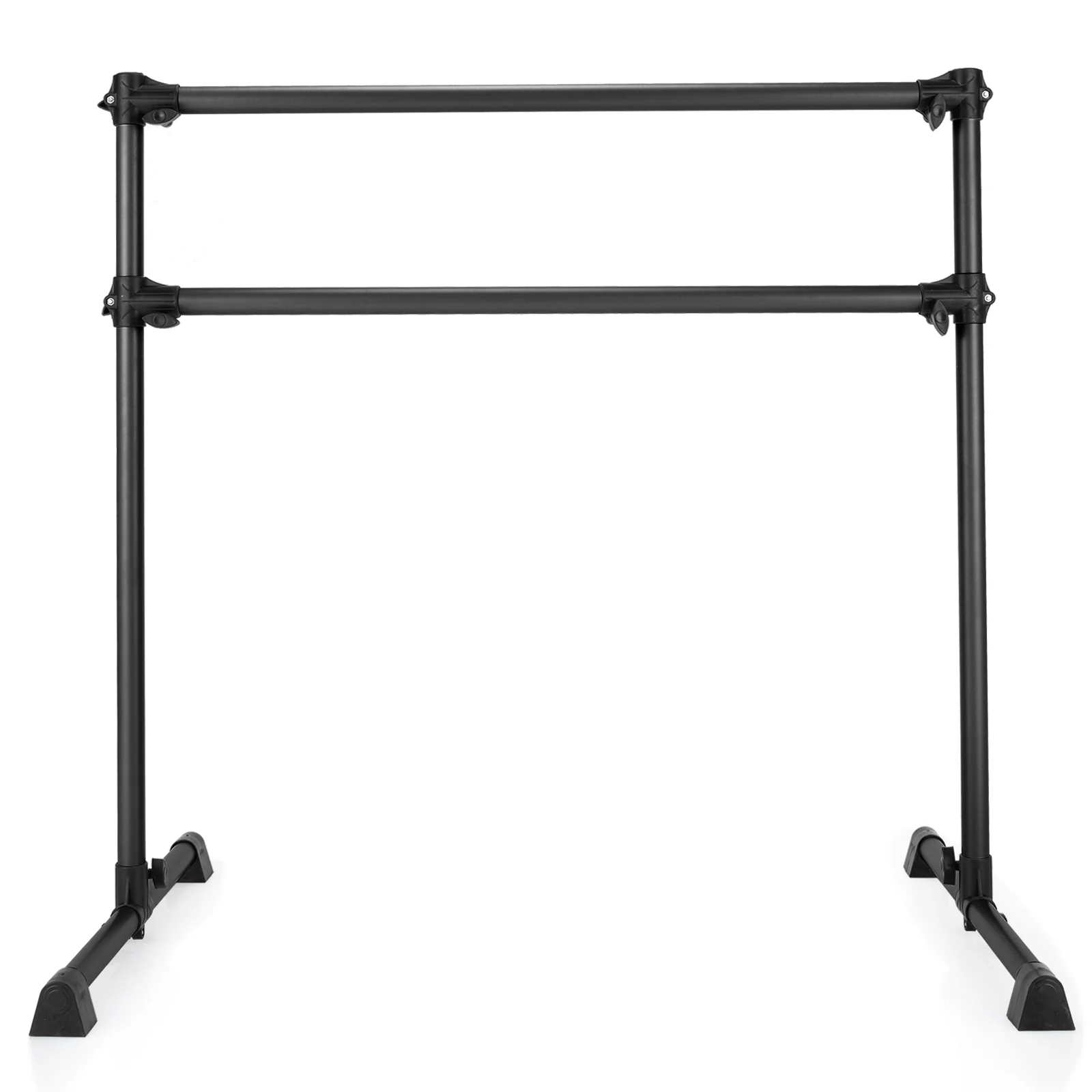 4 Feet Portable Double Freestanding Barre, Black