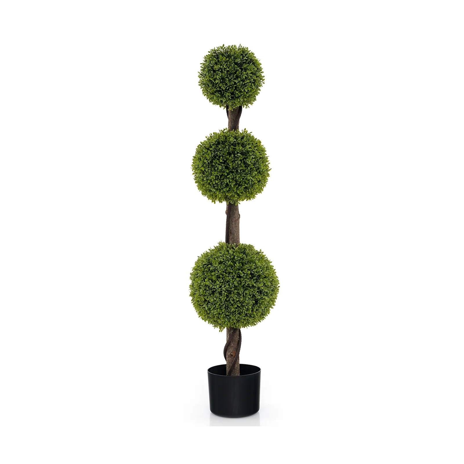4 FT Artificial Ball Shape Bush Tree, Green - Image 4