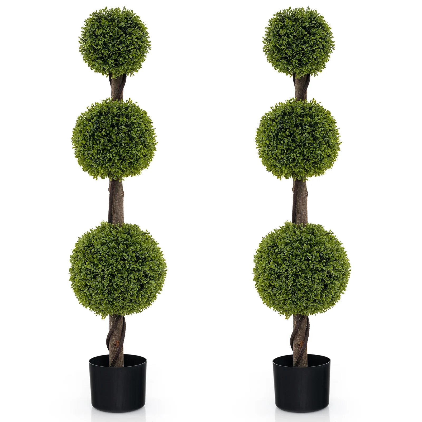 4 FT Artificial Ball Shape Bush Tree, Green - Image 5