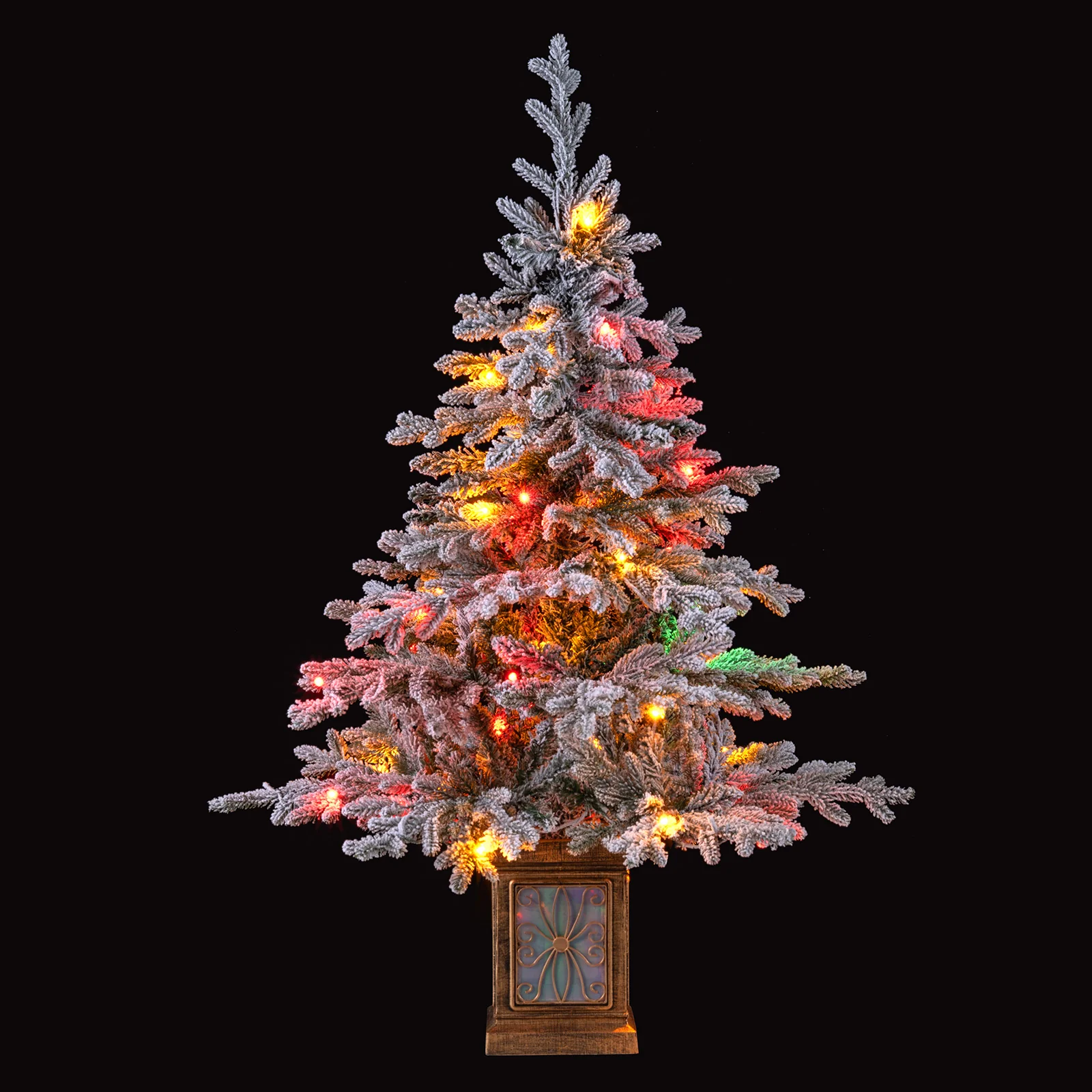 4 FT Artificial Christmas Tree Potted Xmas Tree with 180 Branch Tips Holiday Decoration Tree-Set of 1 - Image 3