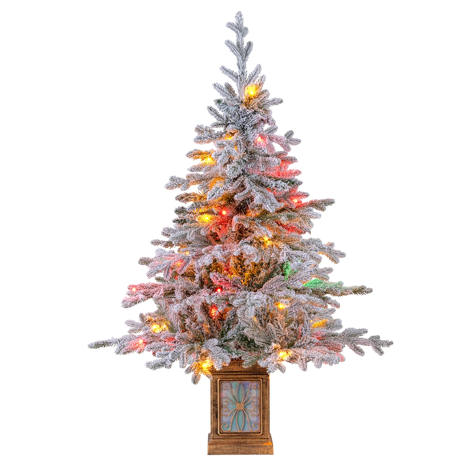 4 FT Artificial Christmas Tree Potted Xmas Tree with 180 Branch Tips Holiday Decoration Tree-Set of 1 - Image 5