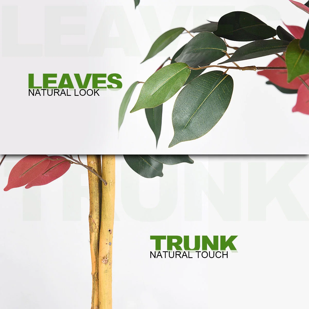4 Ft Artificial Ficus Tree, Nursery Pot, Red - Image 10