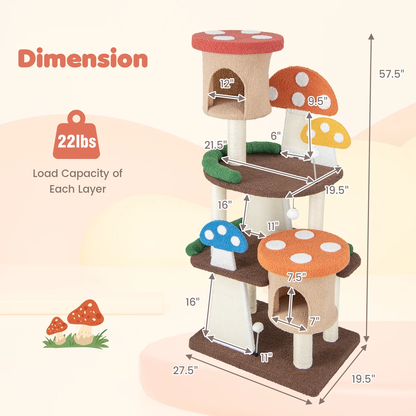 4-In-1 Cat Tree, 2 Condos And Platforms, Multicolor - Image 6