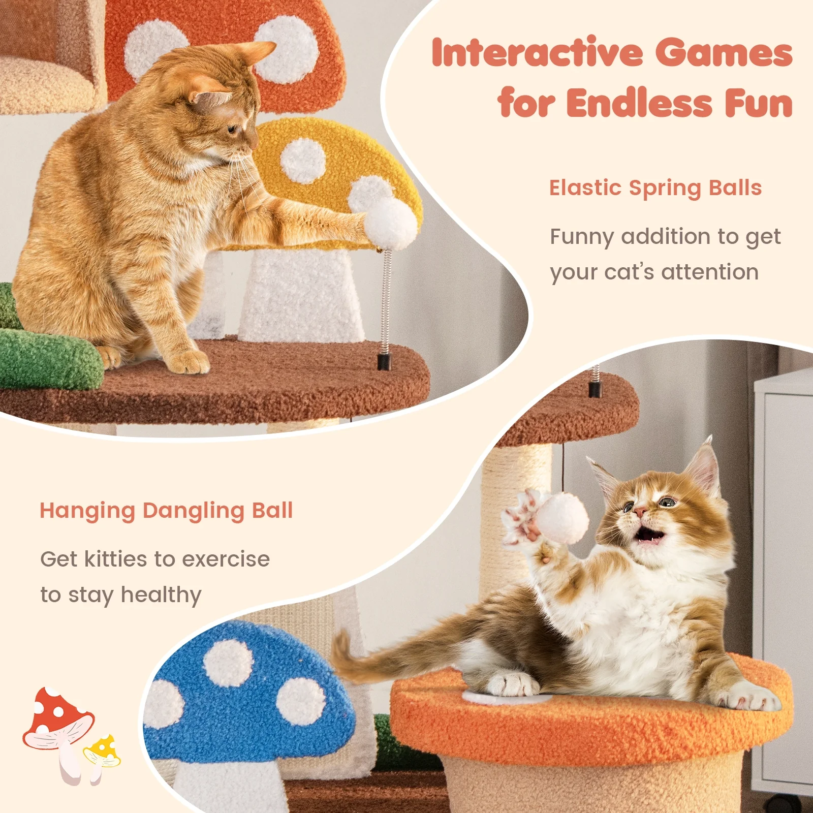 4-In-1 Cat Tree, 2 Condos And Platforms, Multicolor - Image 8