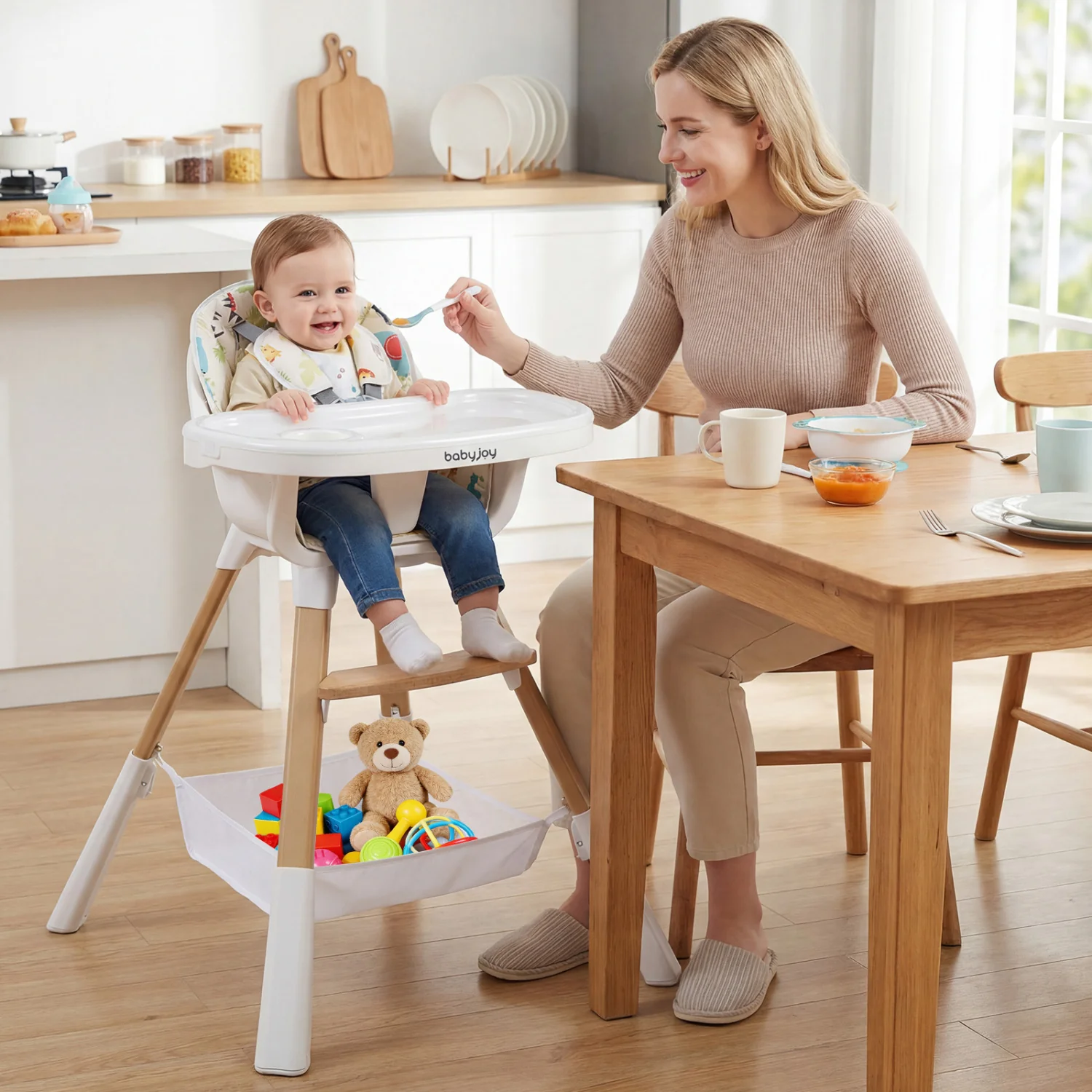4 In 1 Convertible High Chair For Babies, Multicolor - Image 2