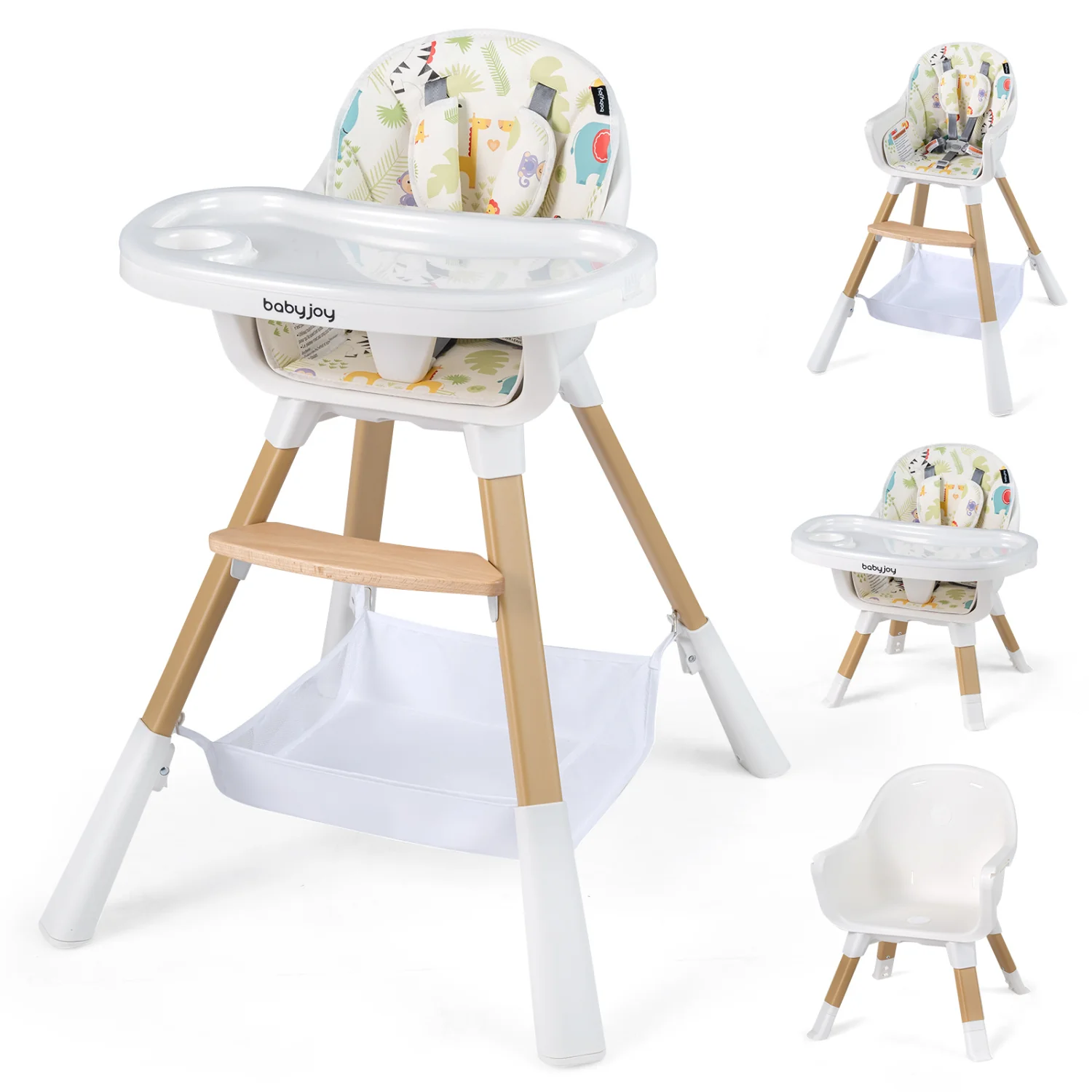 4 In 1 Convertible High Chair For Babies, Multicolor - Image 4