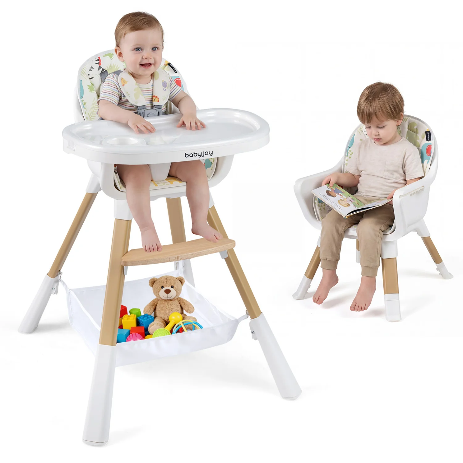 4 In 1 Convertible High Chair For Babies, Multicolor - Image 5