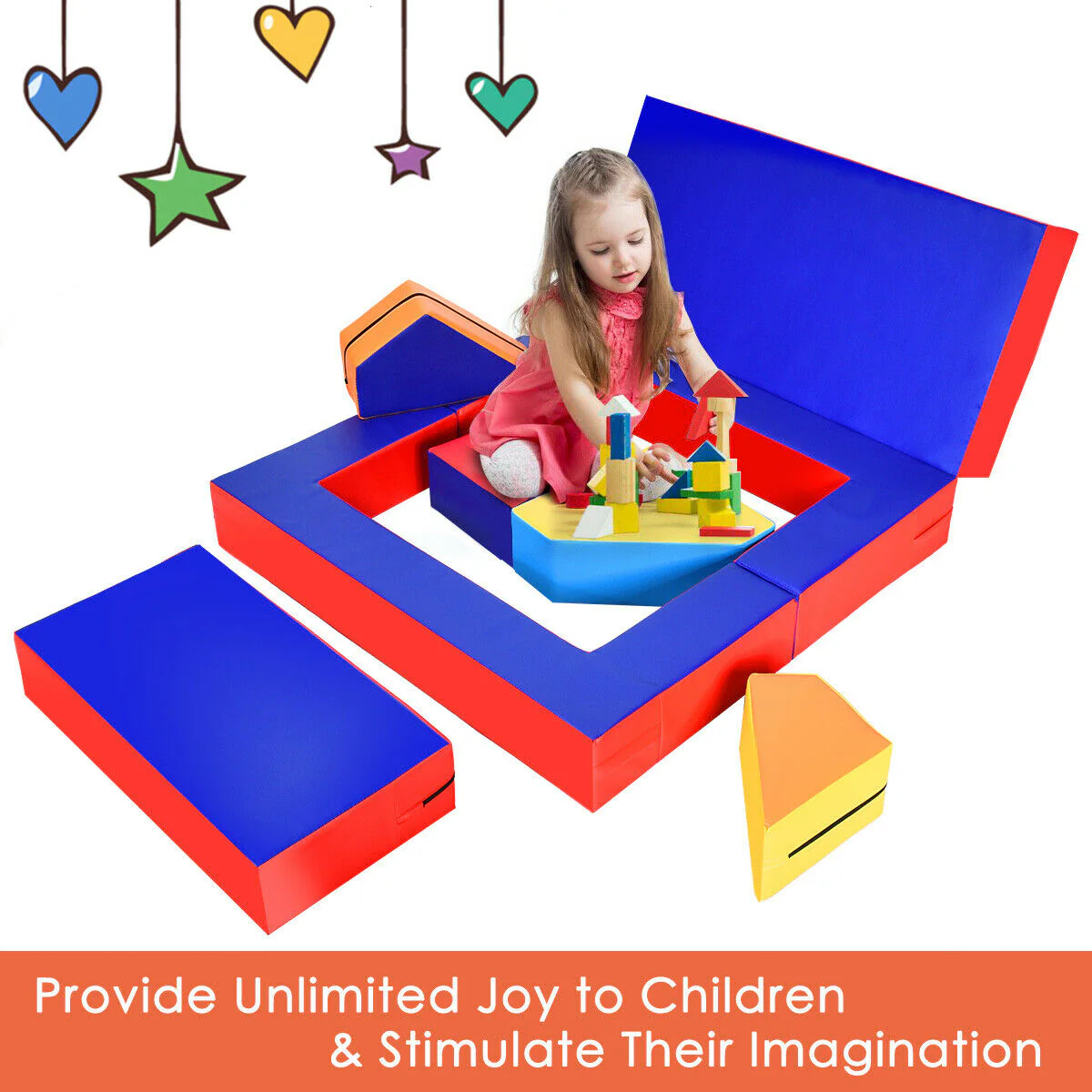4-in-1 Crawl Climb Foam Shapes, Toddler Kids Play Set, Multicolor - Image 10