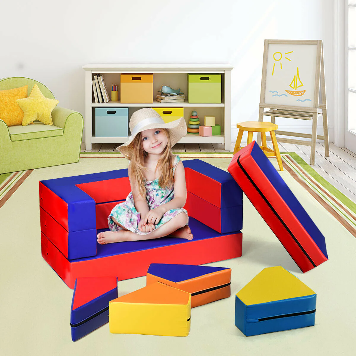 4-in-1 Crawl Climb Foam Shapes, Toddler Kids Play Set, Multicolor - Image 2