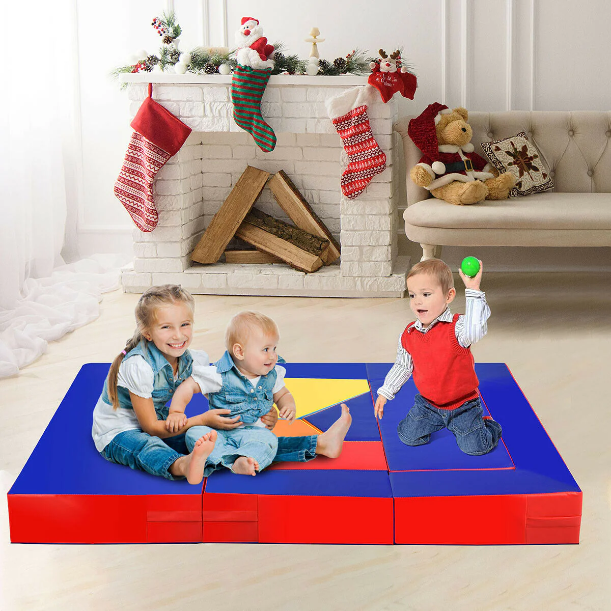 4-in-1 Crawl Climb Foam Shapes, Toddler Kids Play Set, Multicolor - Image 3