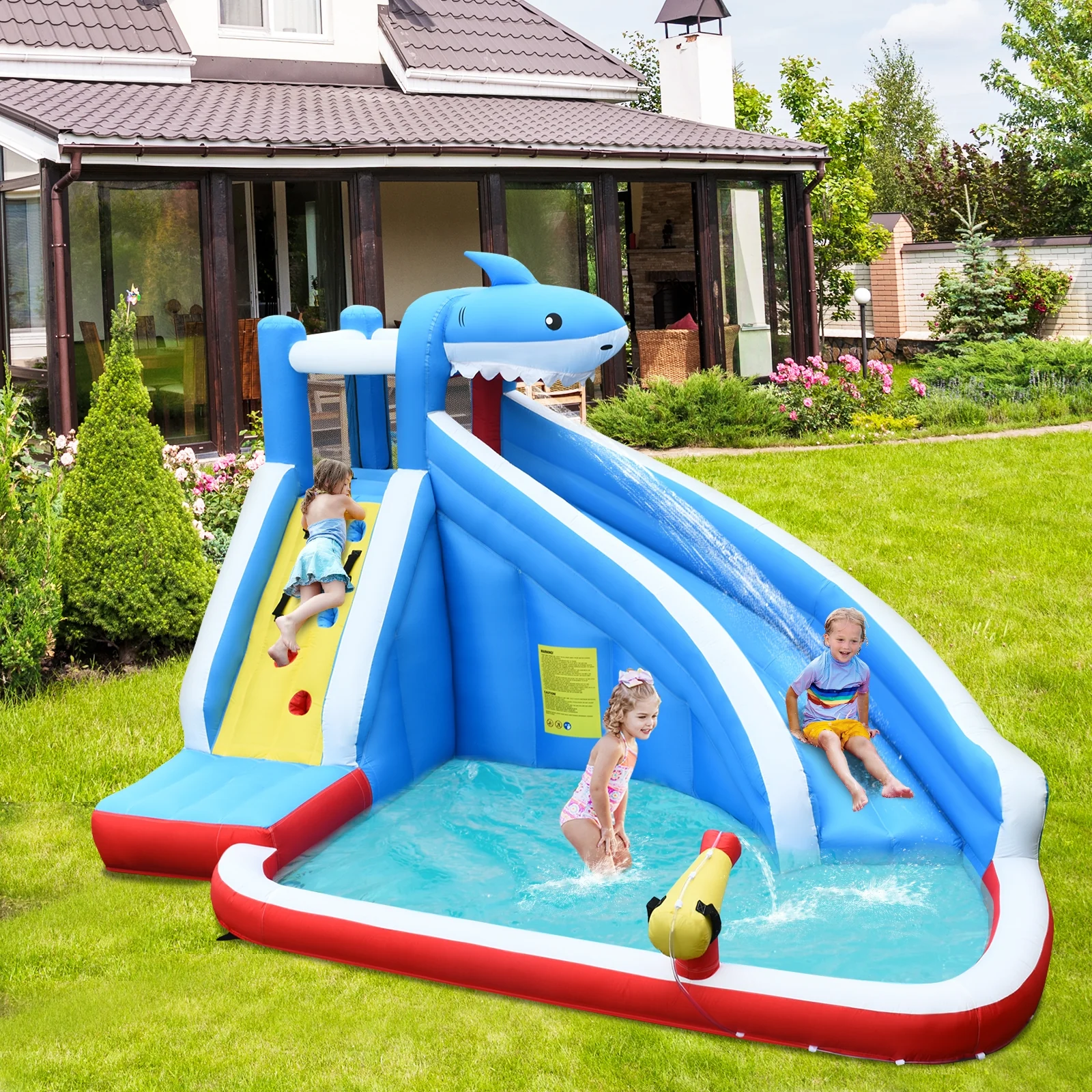 4-in-1 Inflatable Water Slide Park, Long Slide, 735W Blower - Image 2