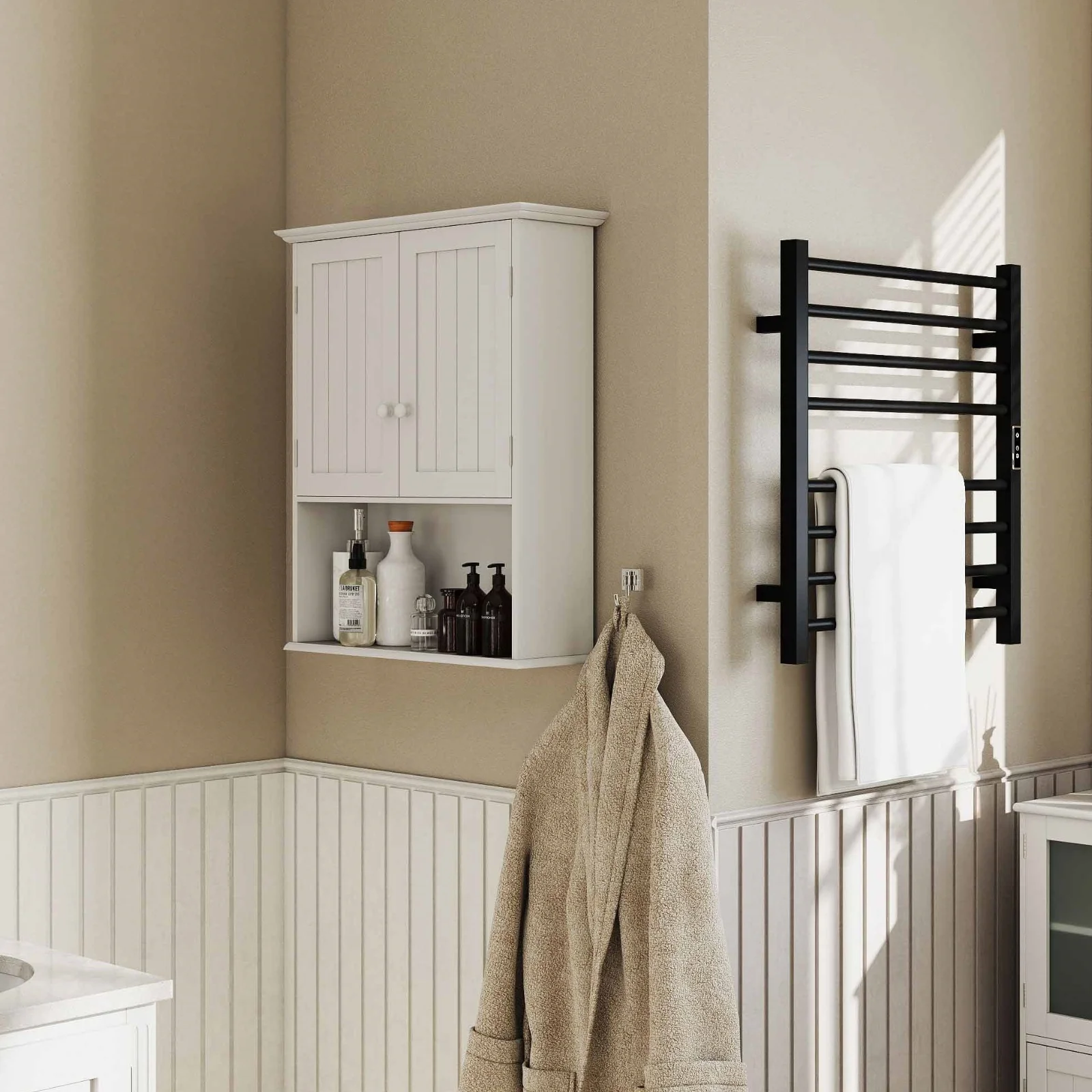 4-in-1 Laundry Storage Set, Cabinets and Rack Bundle - Image 3