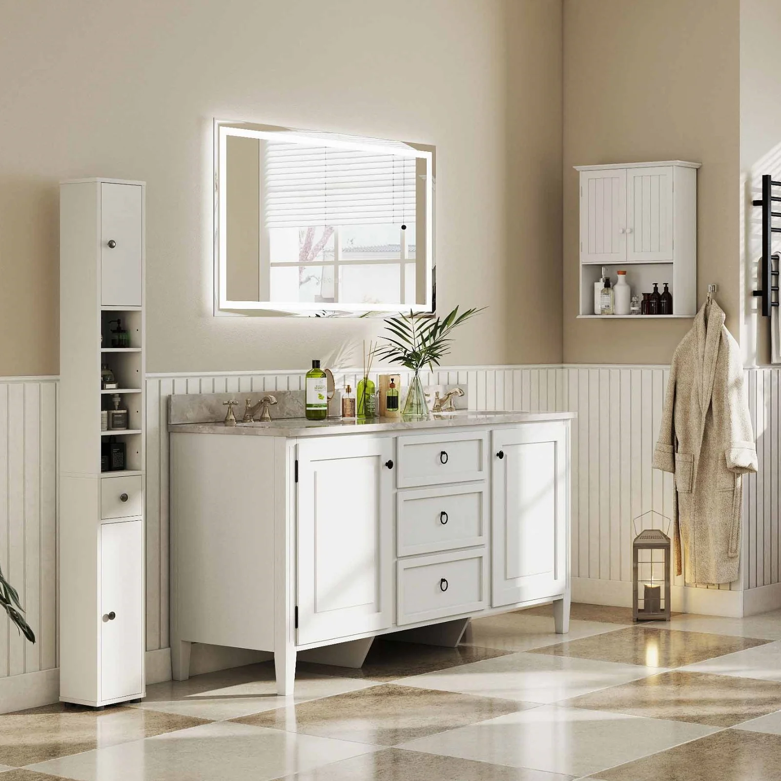 4-in-1 Laundry Storage Set, Cabinets and Rack Bundle - Image 5