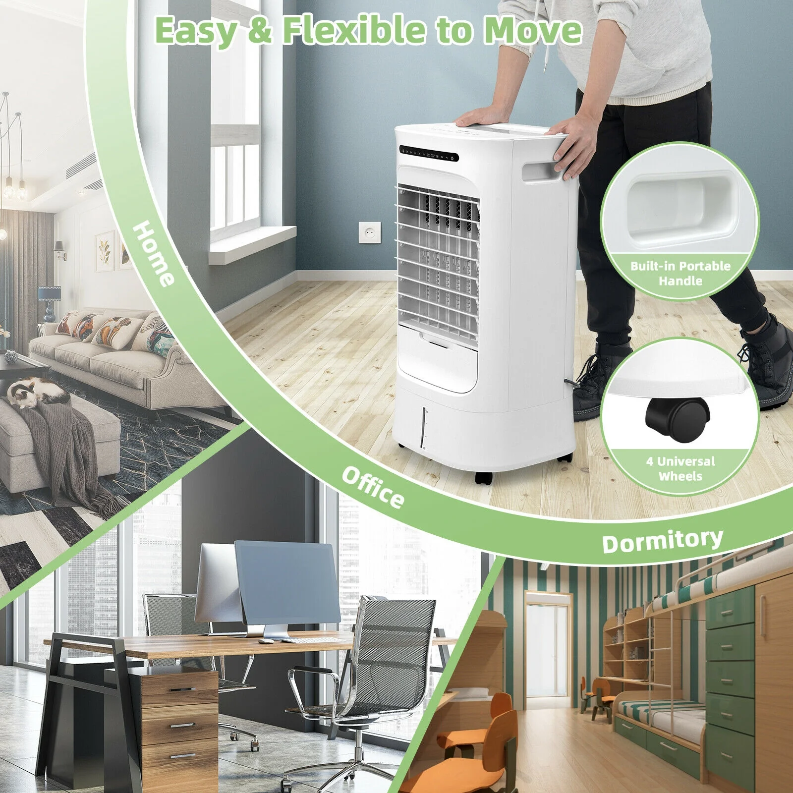 4-In-1 Portable Evaporative Air Cooler, Timer, 3 Modes, White - Image 10