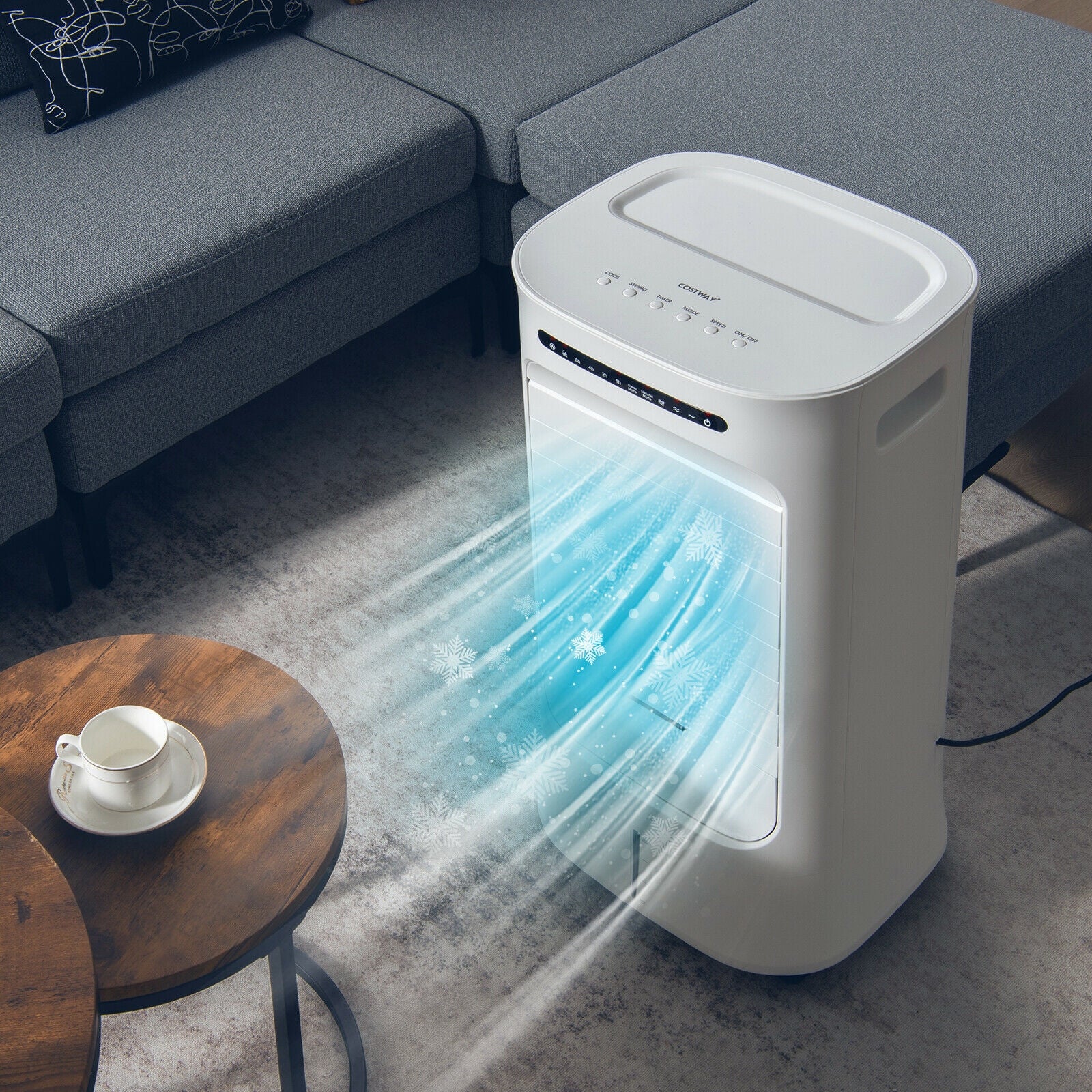 4-In-1 Portable Evaporative Air Cooler, Timer, 3 Modes, White - Image 2