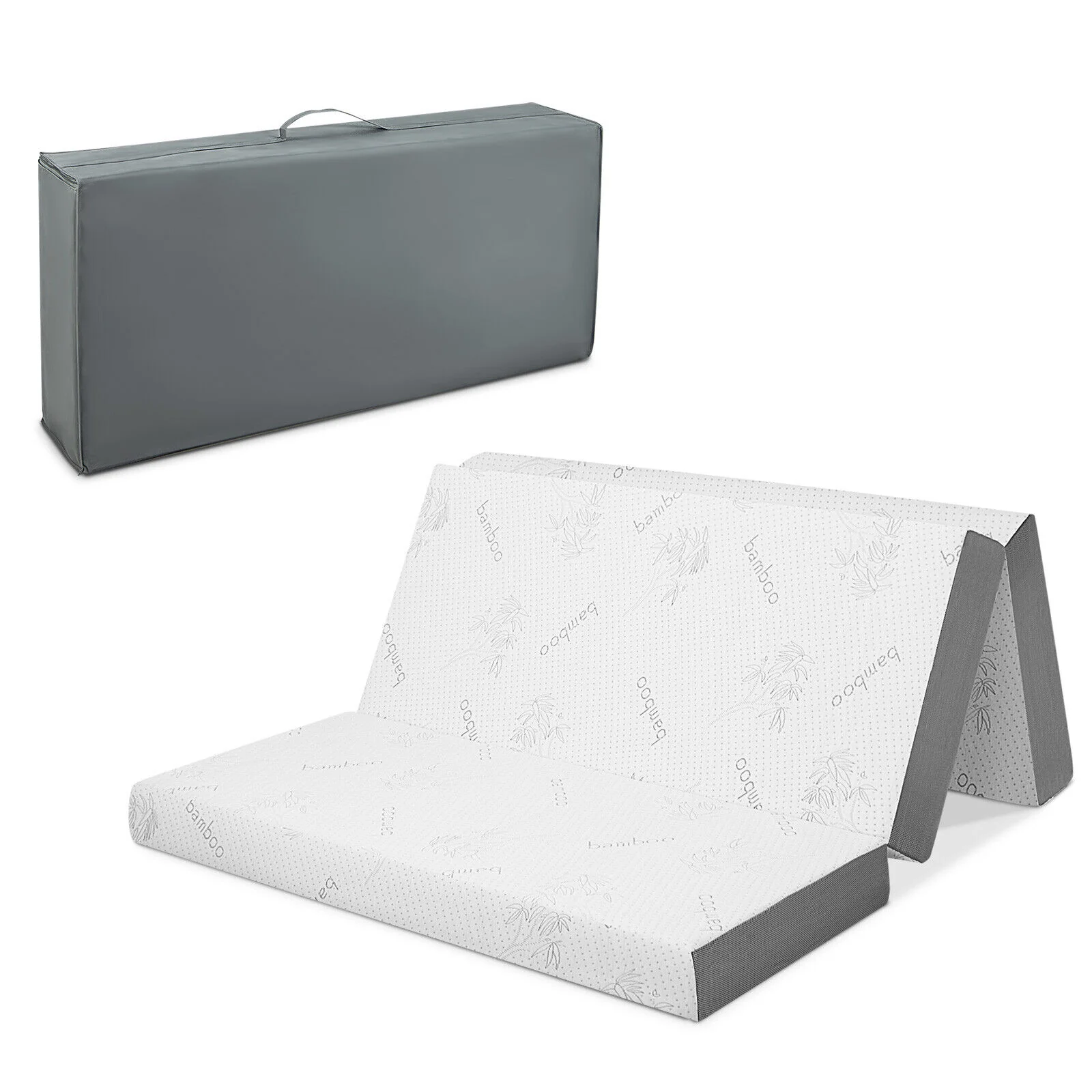 4 Inch Tri-Fold Cooling Gel Memory Foam Mattress, Queen Size - Image 5