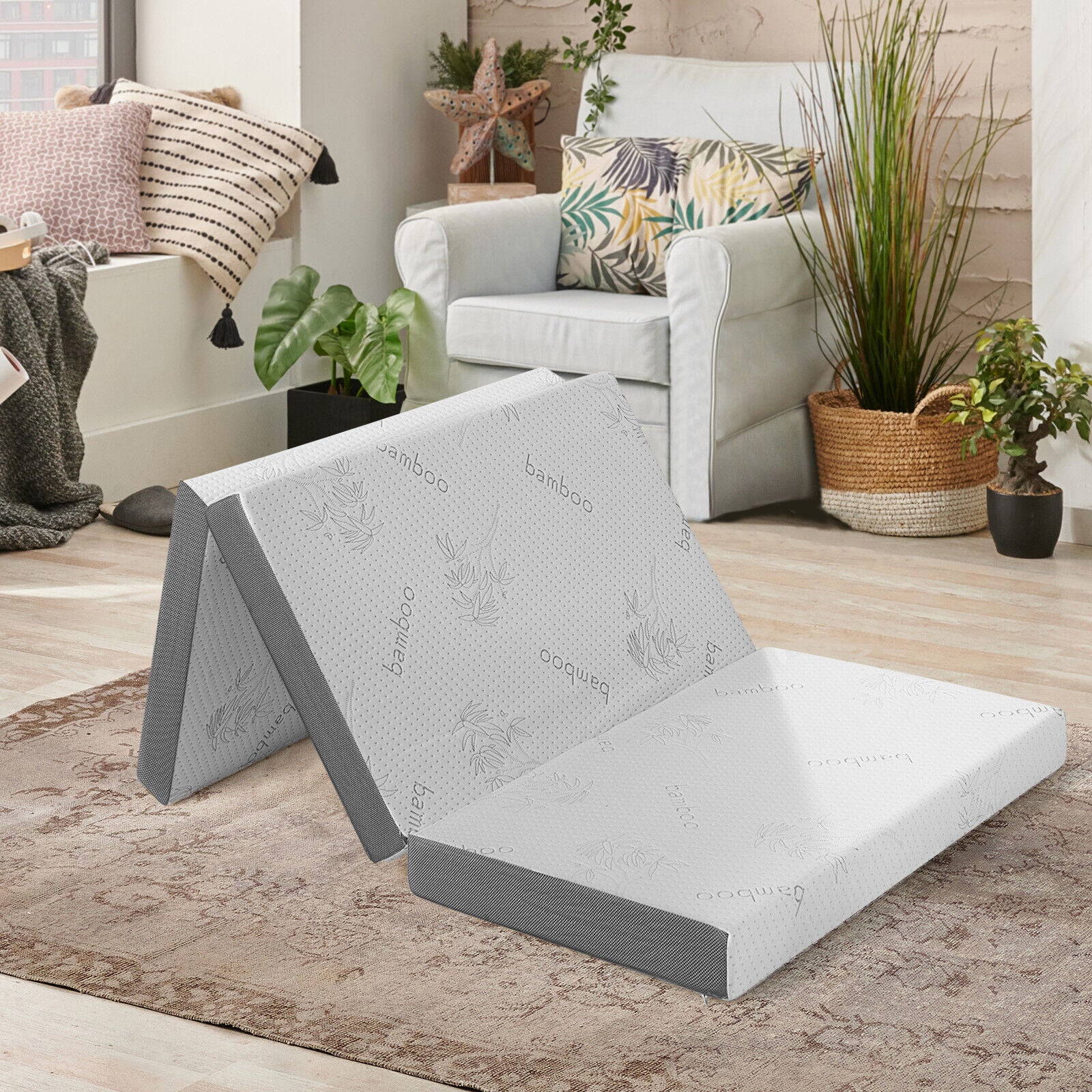 4 Inch Tri-Fold Cooling Gel Memory Foam Mattress, Twin XL - Image 2