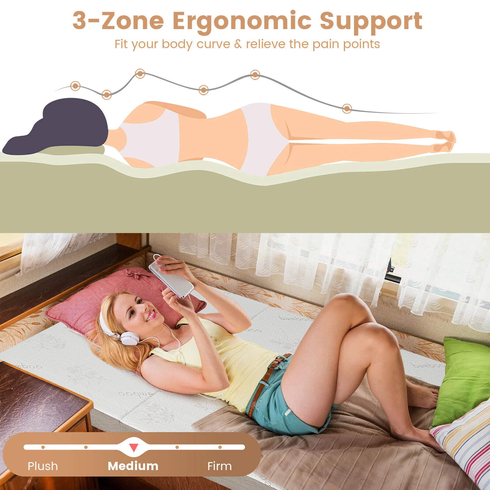 4 Inch Tri-Fold Cooling Gel Memory Foam Mattress, Twin XL - Image 7