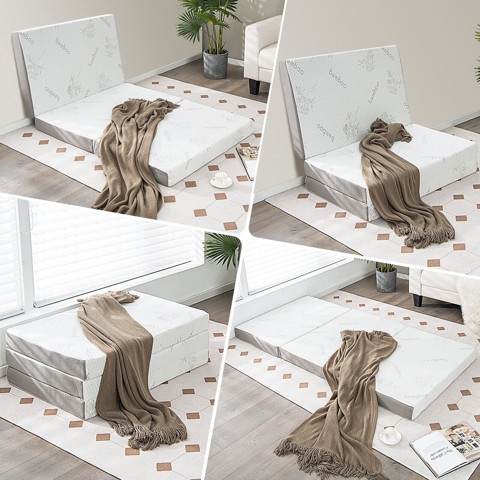 4 Inch Tri-Fold Cooling Gel Memory Foam Mattress, Twin XL - Image 9