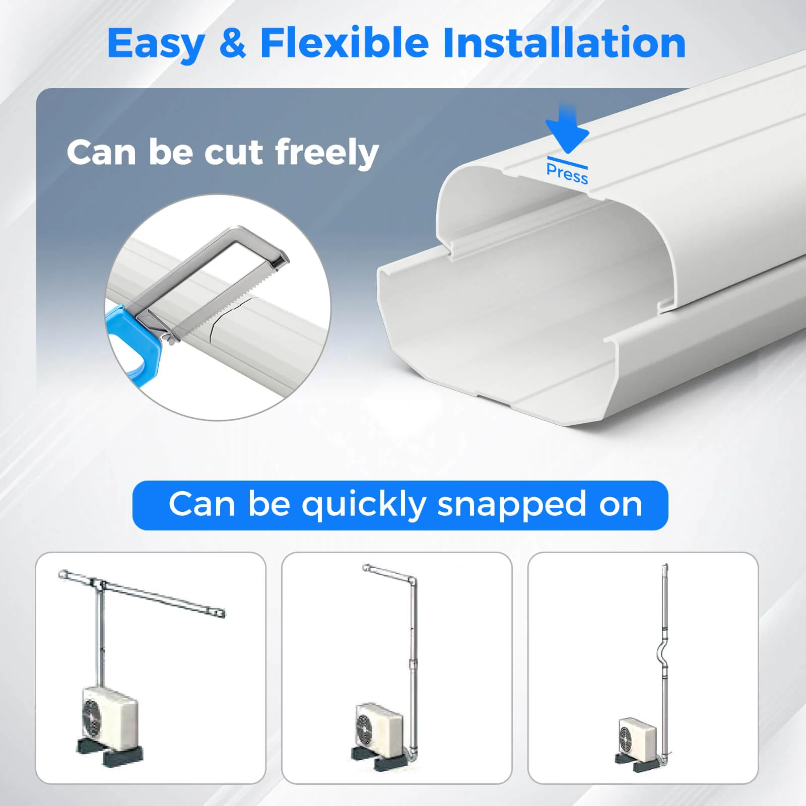 4 Inches Mini Decorative PVC Slim Line Cover Kit, White - Image 10