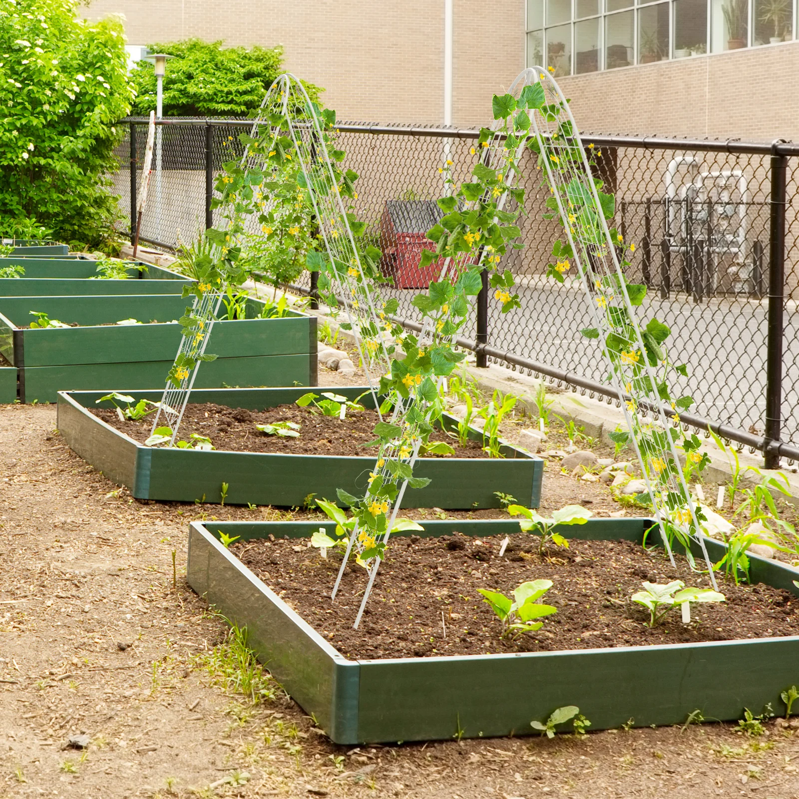 4 Pack 71 x 20 Inches Metal Garden Trellis, White - Image 3
