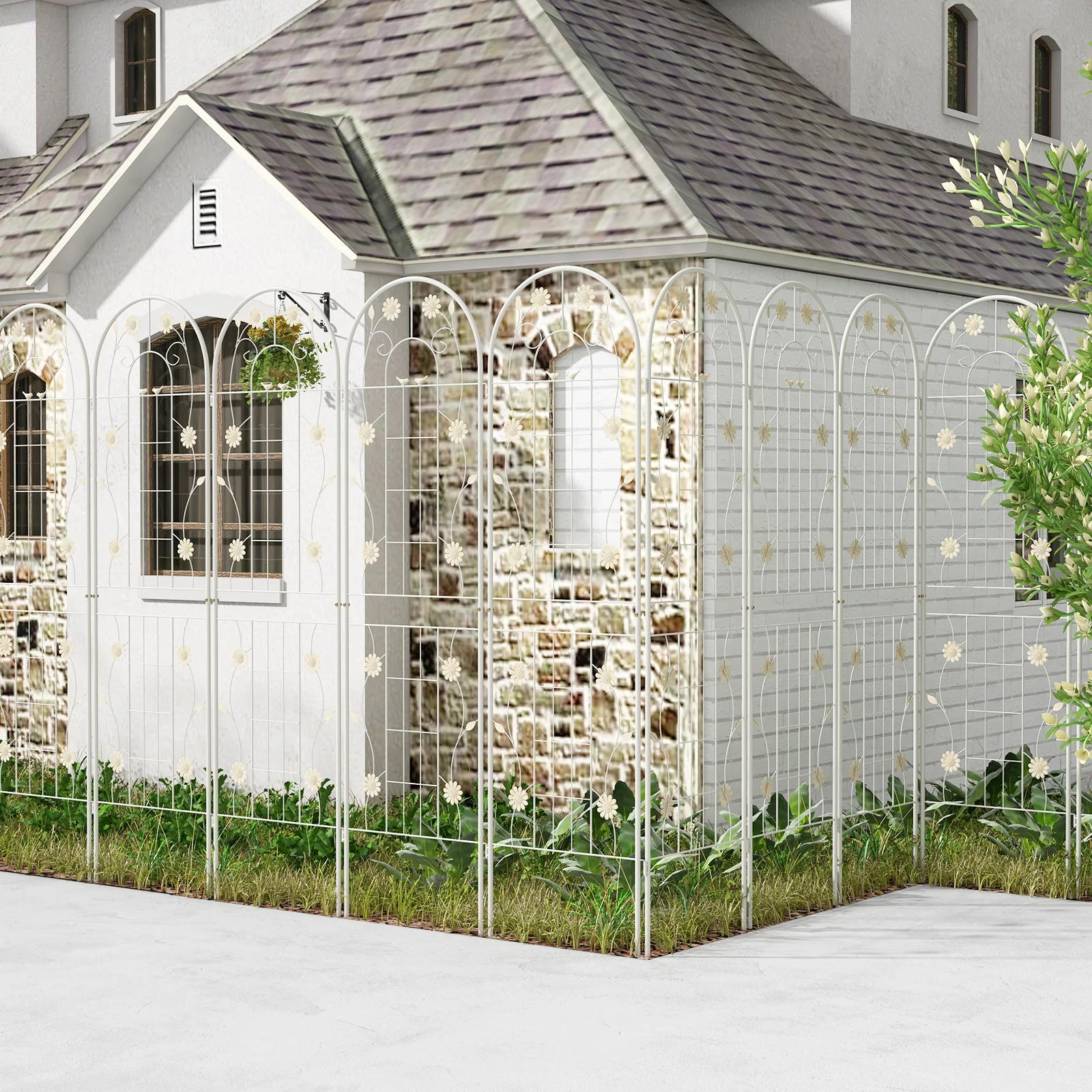 4 Pack 71 x 20 Inches Metal Garden Trellis, White - Image 7