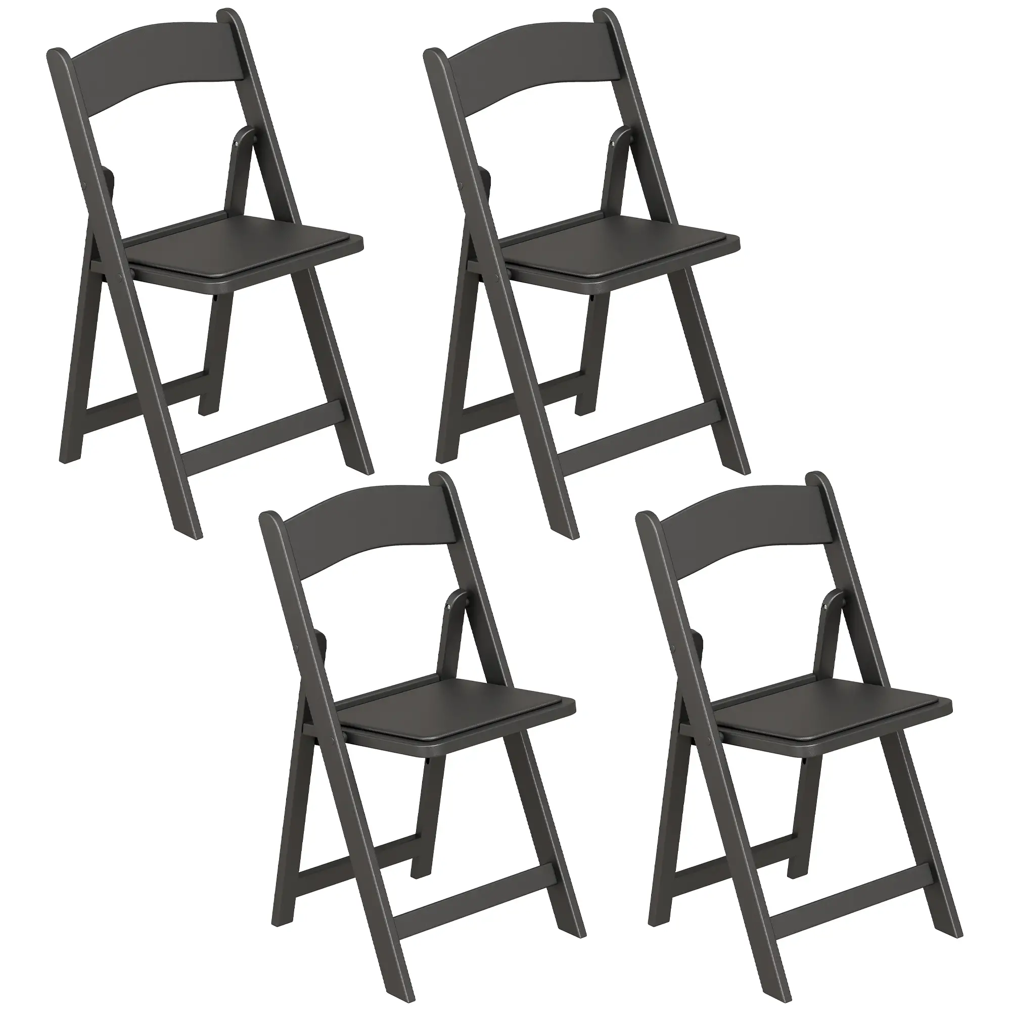 4 Pack Folding Chairs, Foldable Resin Chair with Padded Seat, Portable Indoor Outdoor Seat for Office Events Dining