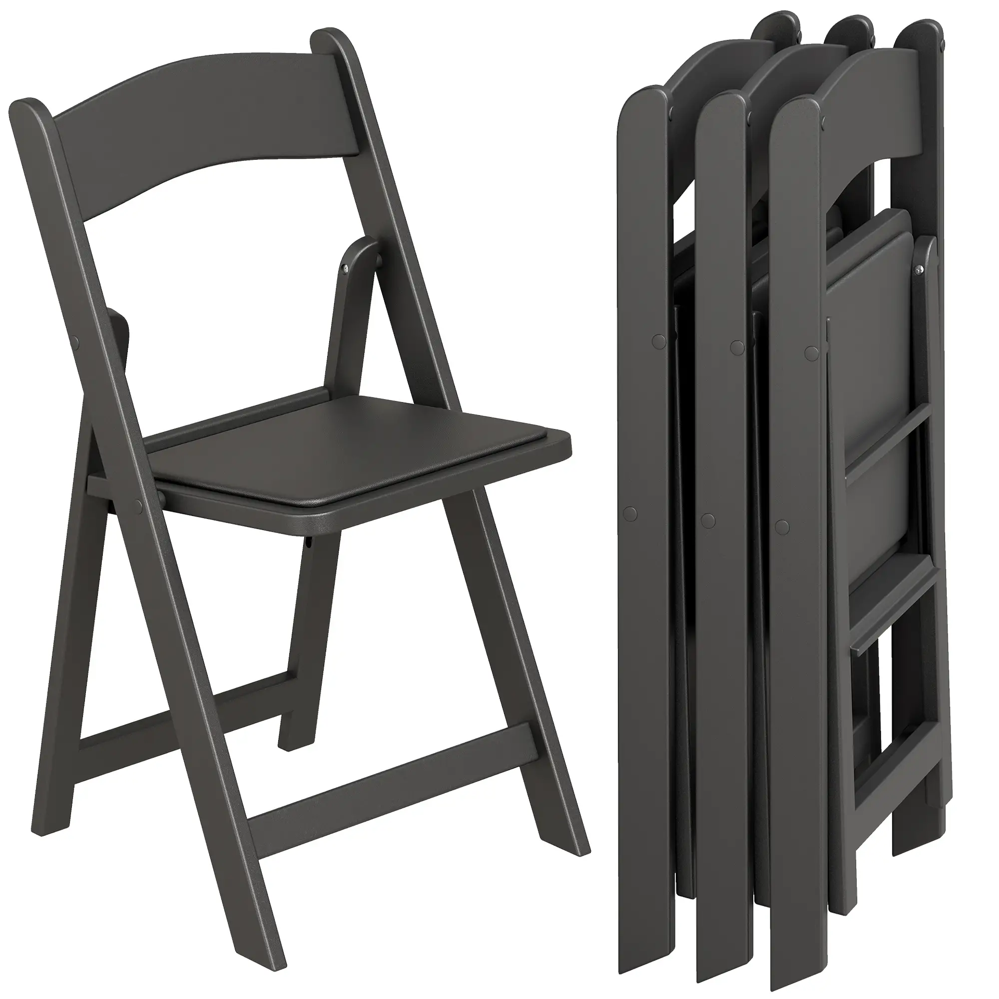 4 Pack Folding Chairs, Foldable Resin Chair with Padded Seat, Portable Indoor Outdoor Seat for Office Events Dining - Image 11