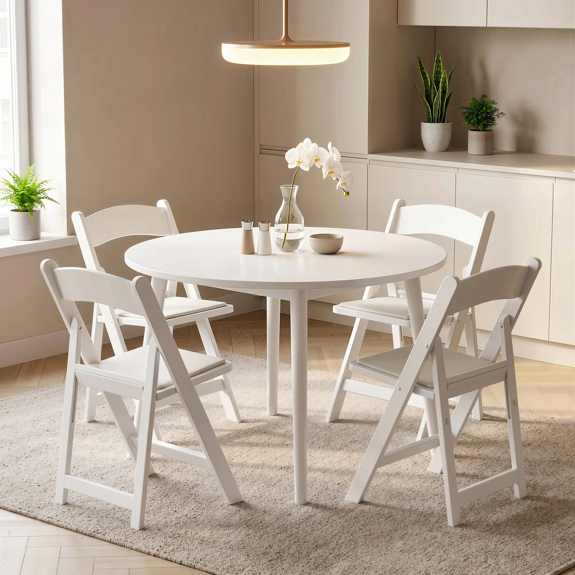 4 Pack Folding Chairs, Foldable Resin Chair with Padded Seat, Portable Indoor Outdoor Seat for Office Events Dining - Image 2