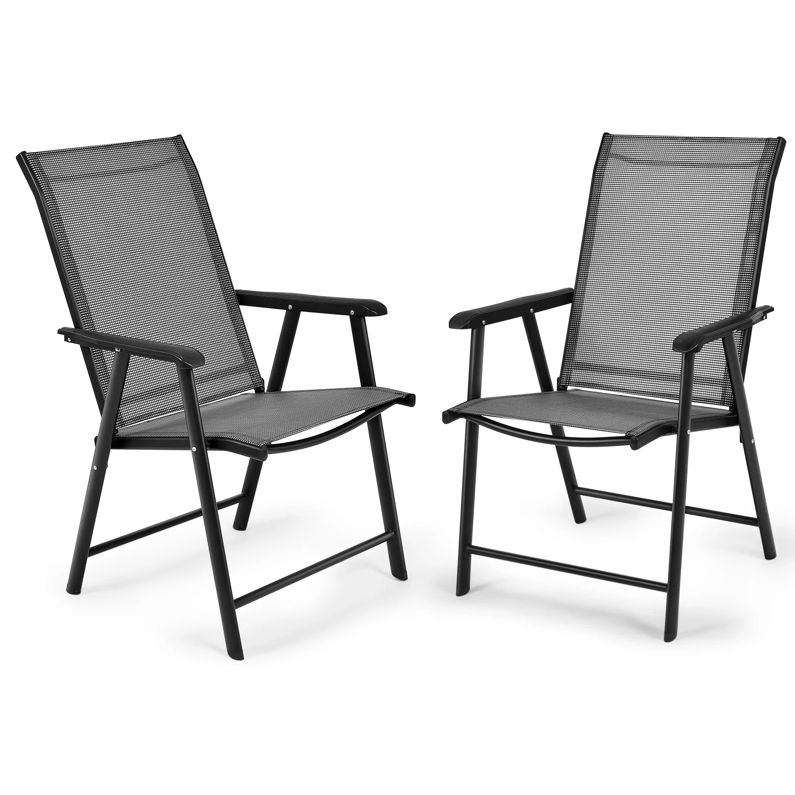 4-Pack Folding Chairs, Portable Outdoor Camping, Gray - Image 9