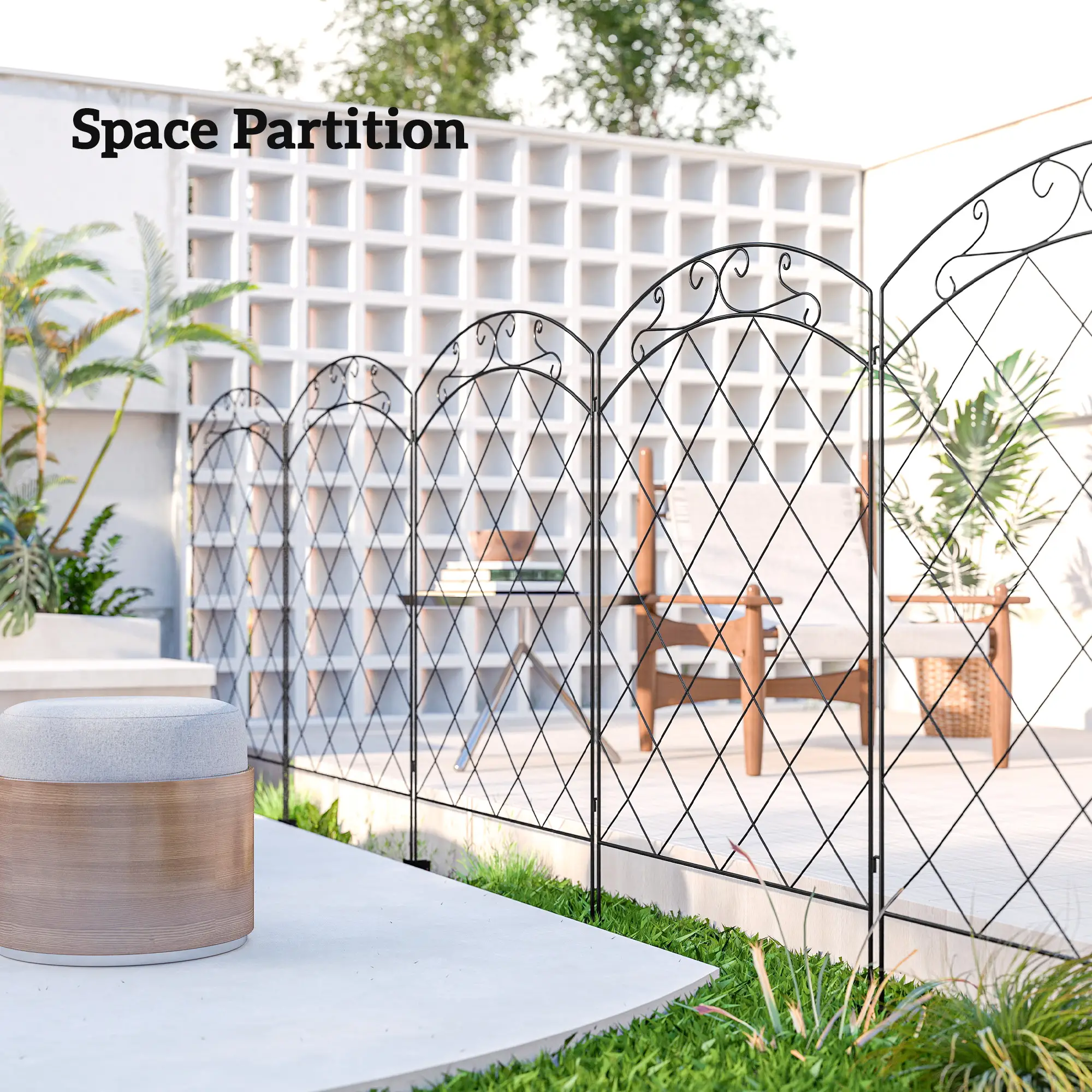 4 Pack Garden Fencing for Yard, Decorative Fence Panels as Animal Barrier and Flower Edging, Circle, Black - Image 6