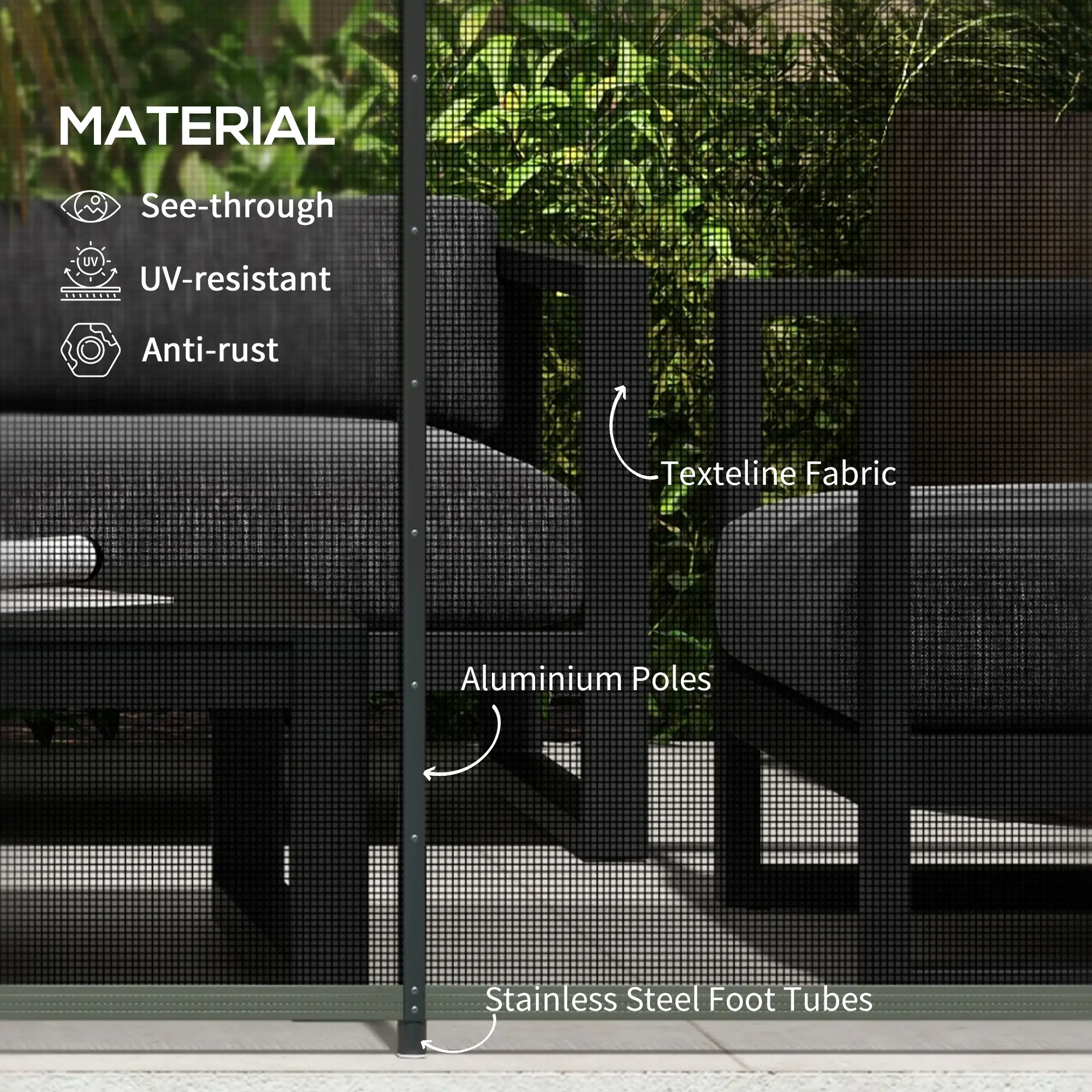 4 Panel Swimming Pool Fence, Aluminum Rustproof, 4' x 12', Black - Image 6