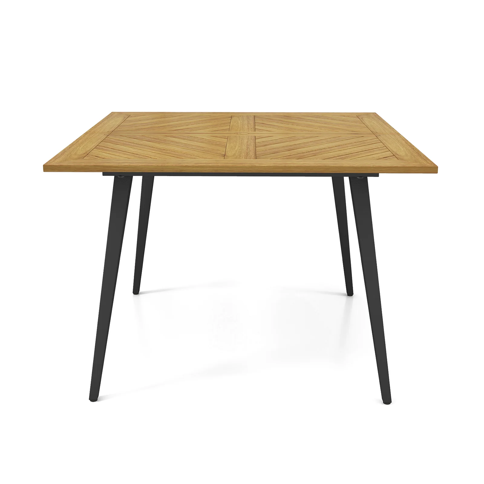 4-Person Acacia Wood Outdoor Dining Table, Garden Poolside Backyard - Image 5