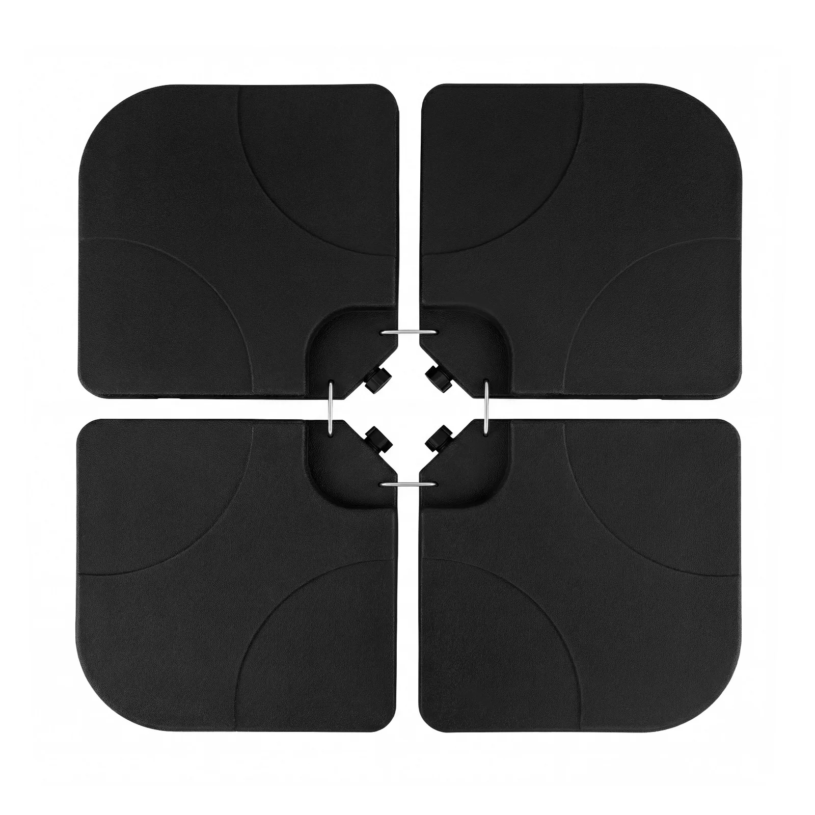 4-Piece Cantilever Offset Base 164 LBS Heavy-Duty Square with U-Locking Pins, Black - Image 5
