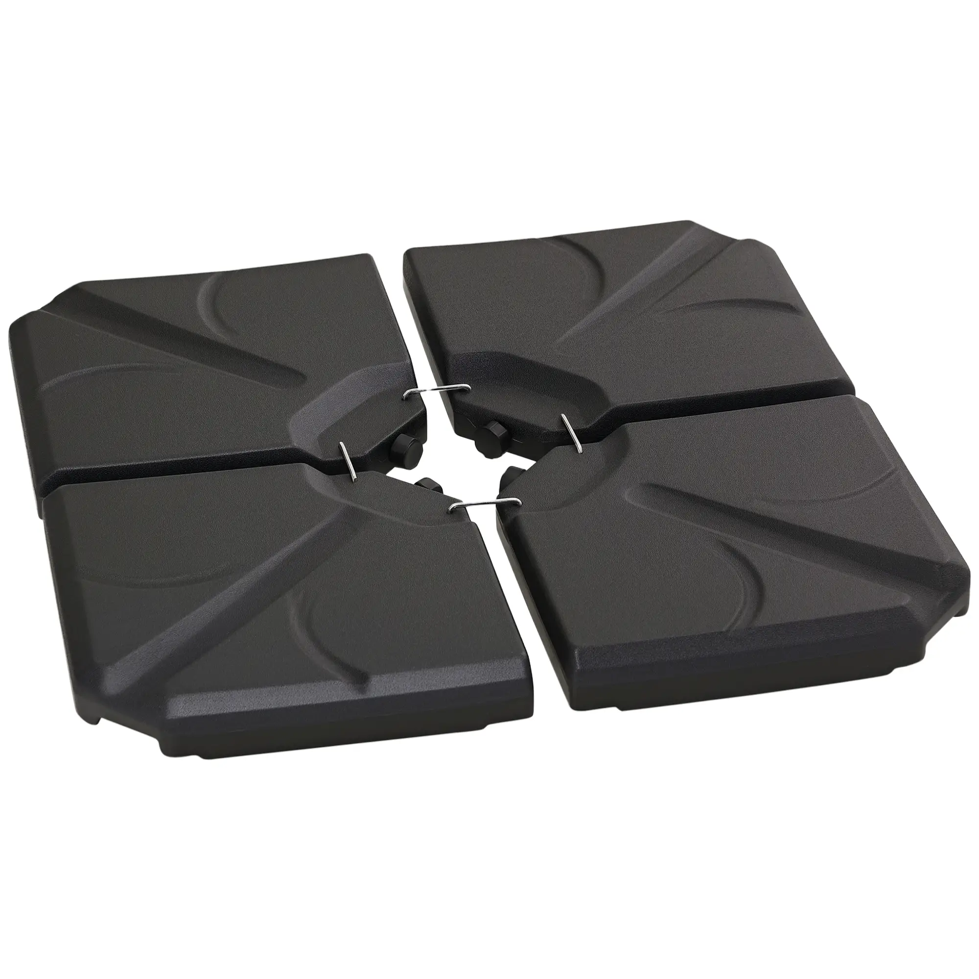 4 Piece Cantilever Umbrella Base, 123 lb Water or 158 lb Sand, Black