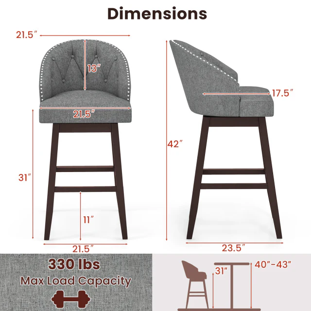 4-Piece Furniture Set, Swivel Bar Stools, Kitchen Sideboard, Sectional Sofa, Glass Coffee Table - Image 10