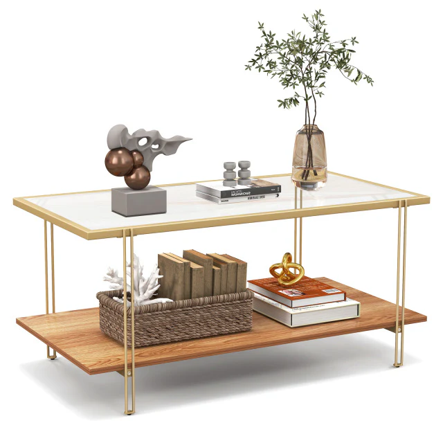 4-Piece Home Furniture Set with 2 Swivel Bar Stools Kitchen Sideboard Sectional Sofa & Glass Coffee Table - Image 5