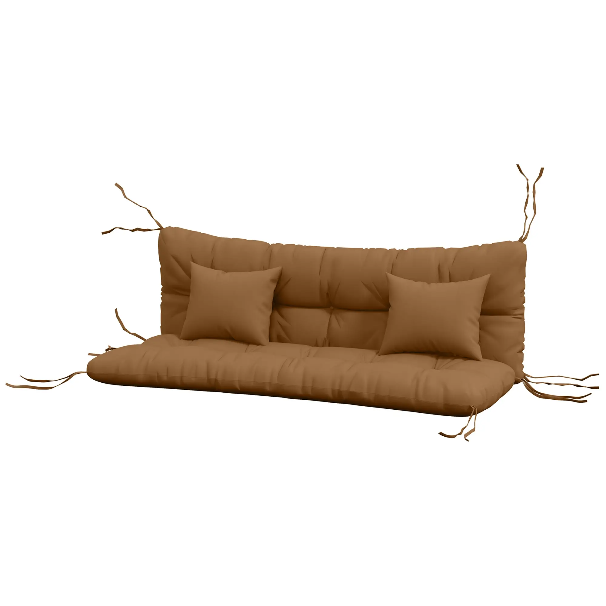 4-Piece Patio Chair Cushion Set, Back and Seat Pillows, Tan