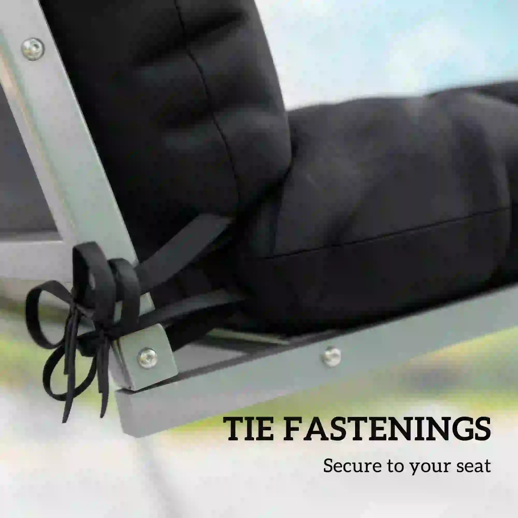 4-Piece Patio Chair Cushion Set, With Ties, Black - Image 5
