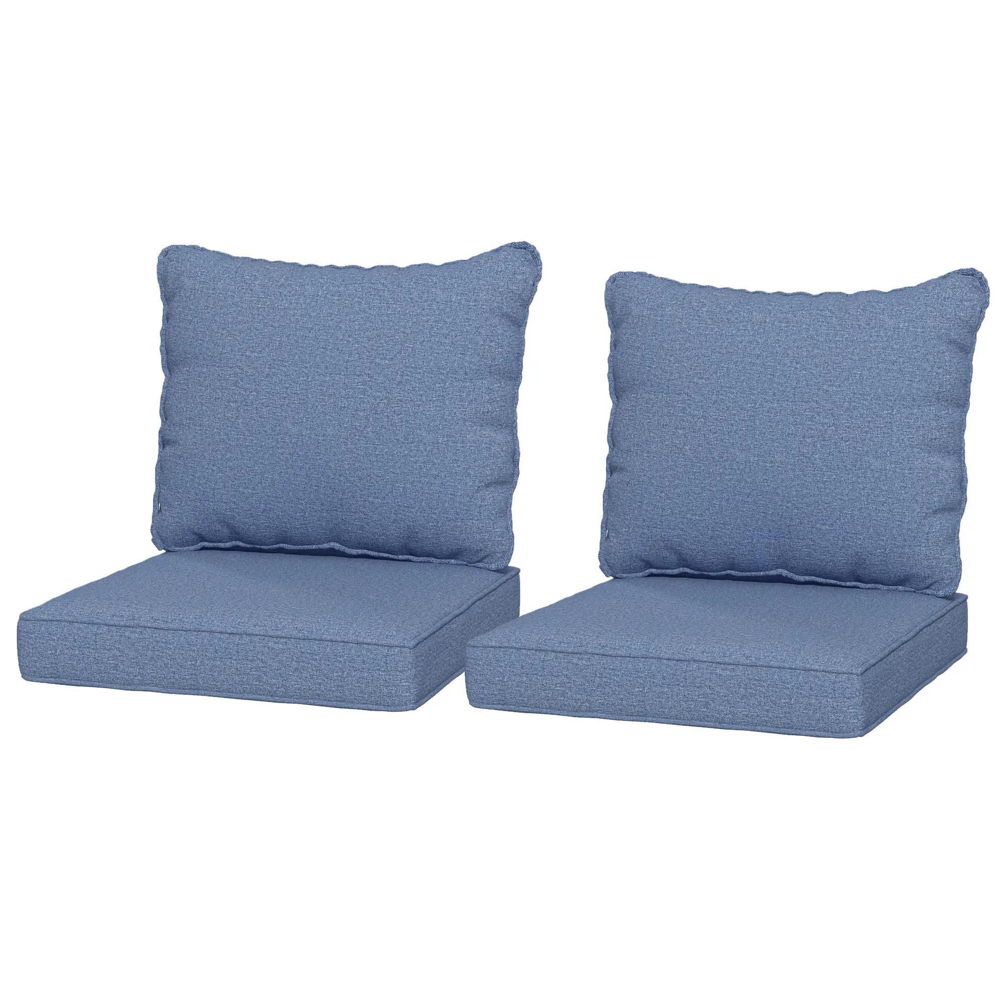 4-Piece Patio Chair Cushion Set, Indoor Outdoor, Blue