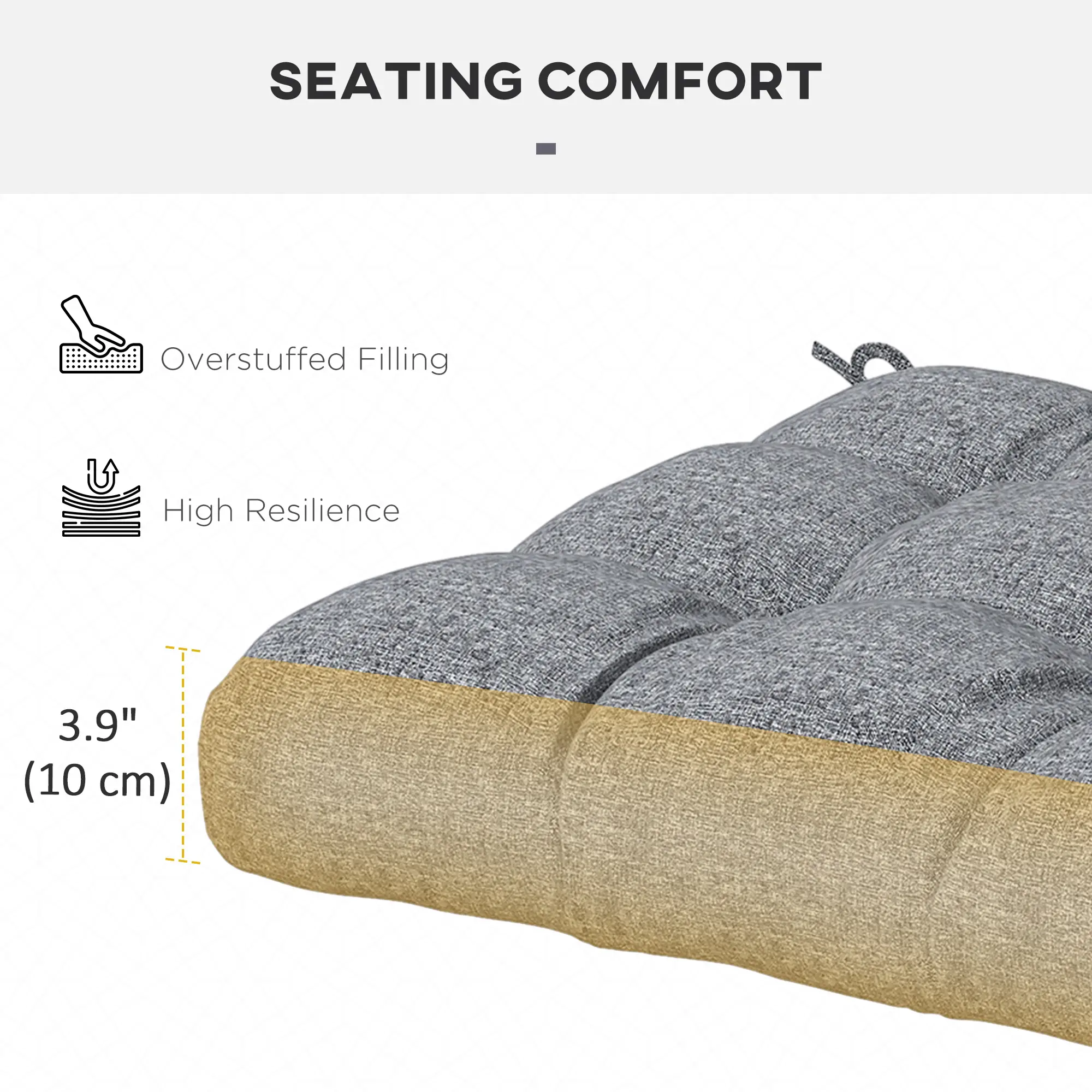4-Piece Patio Chair Cushion Set, Indoor Outdoor Replacement Pillows - Image 6
