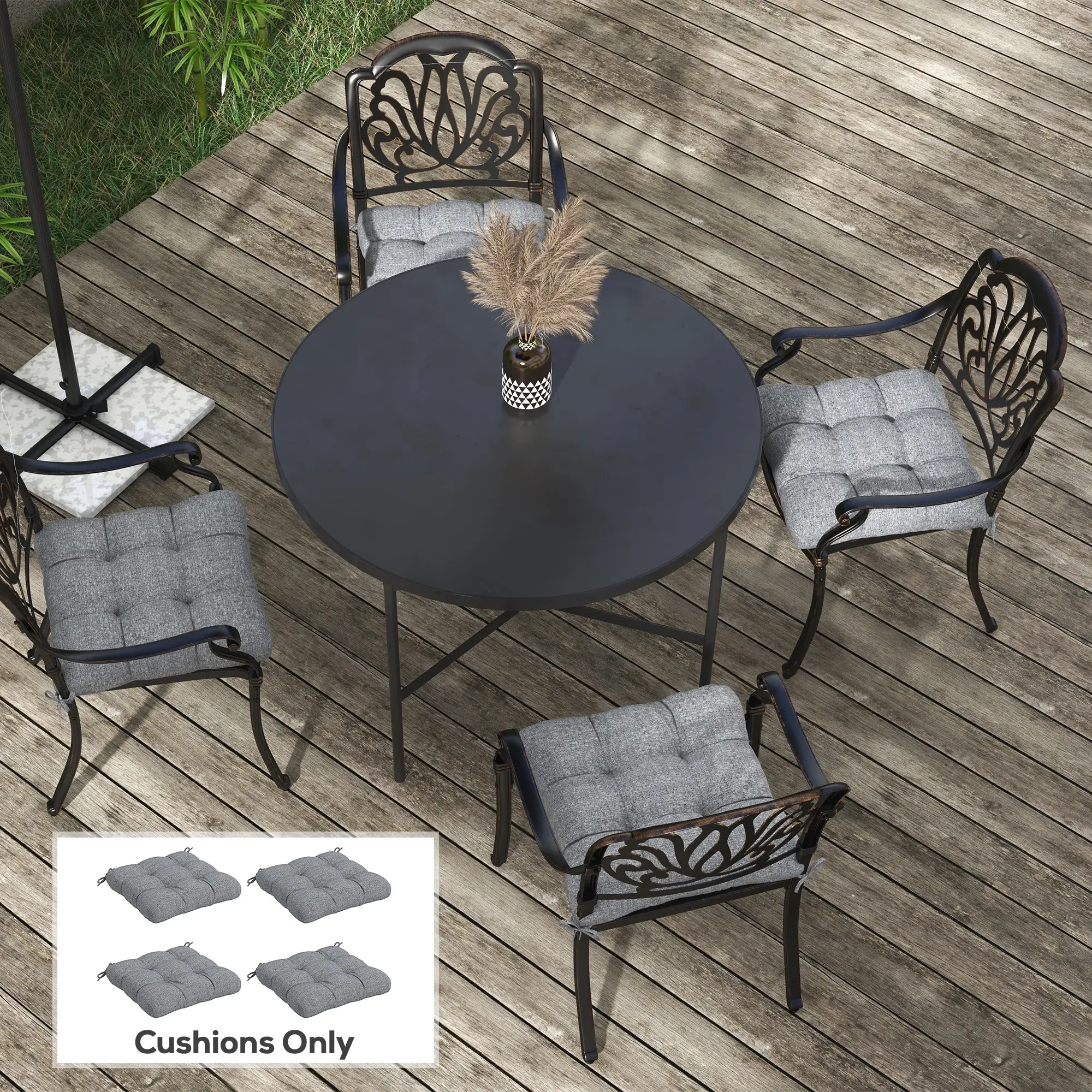 4-Piece Patio Chair Cushion Set, Indoor Outdoor Replacement Pillows - Image 8